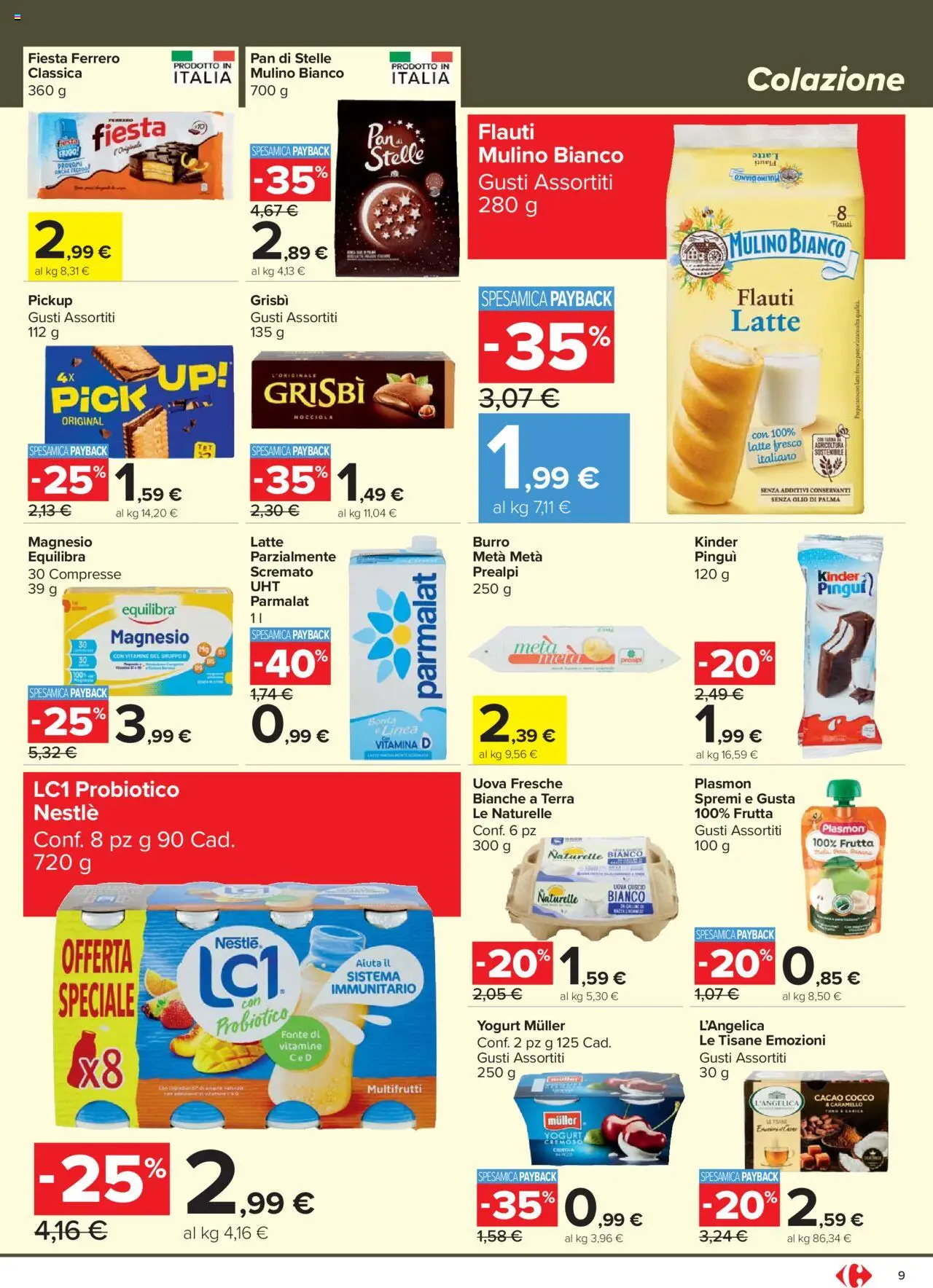 Volantino Carrefour del 20.10.2025 | Pagina: 9 | Prodotti: Yogurt, Uova, Latte, Terra