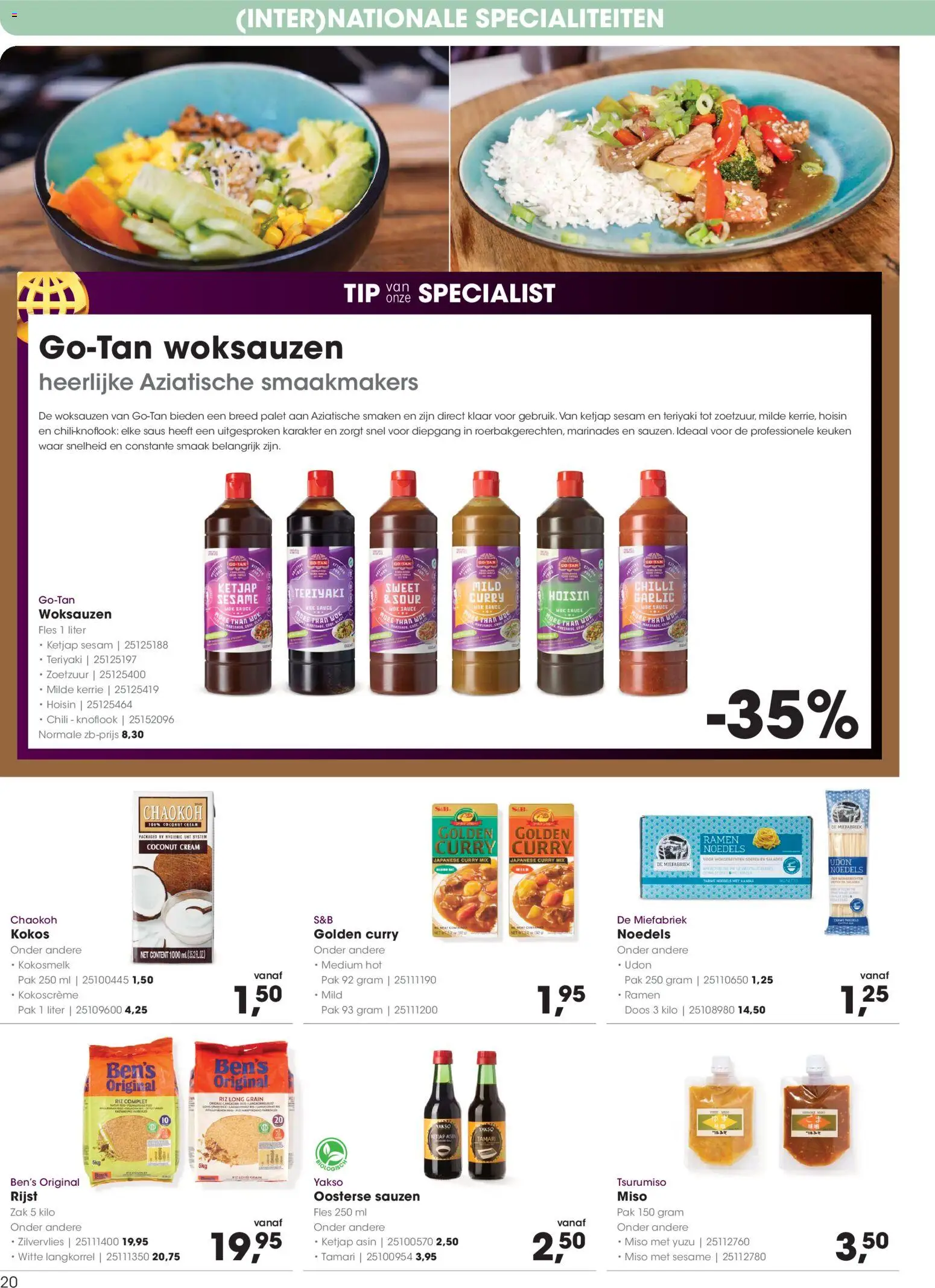 {H1} | Pagina: 20 | Producten: Rijst, Fles, Zak, Saus