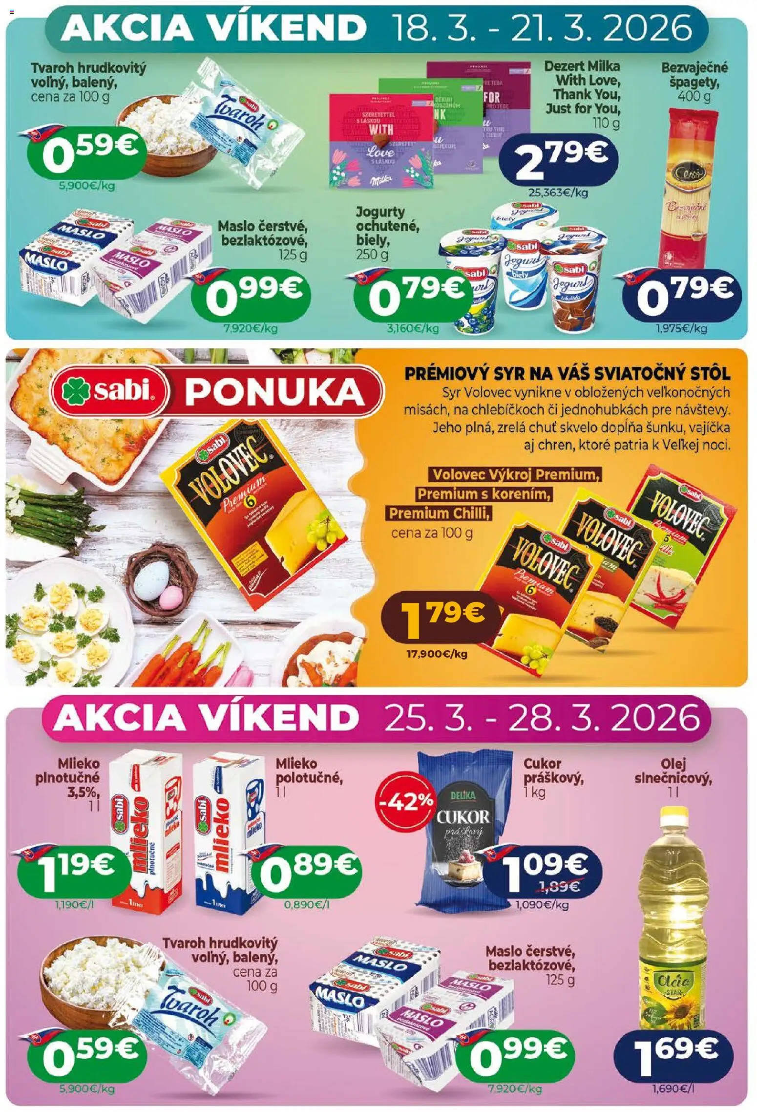 Nové Milk Agro akcie – leták je platný od 18.03.2026 | Strana: 3 | Produkty: Stôl, Mlieko, Cukor, Milka