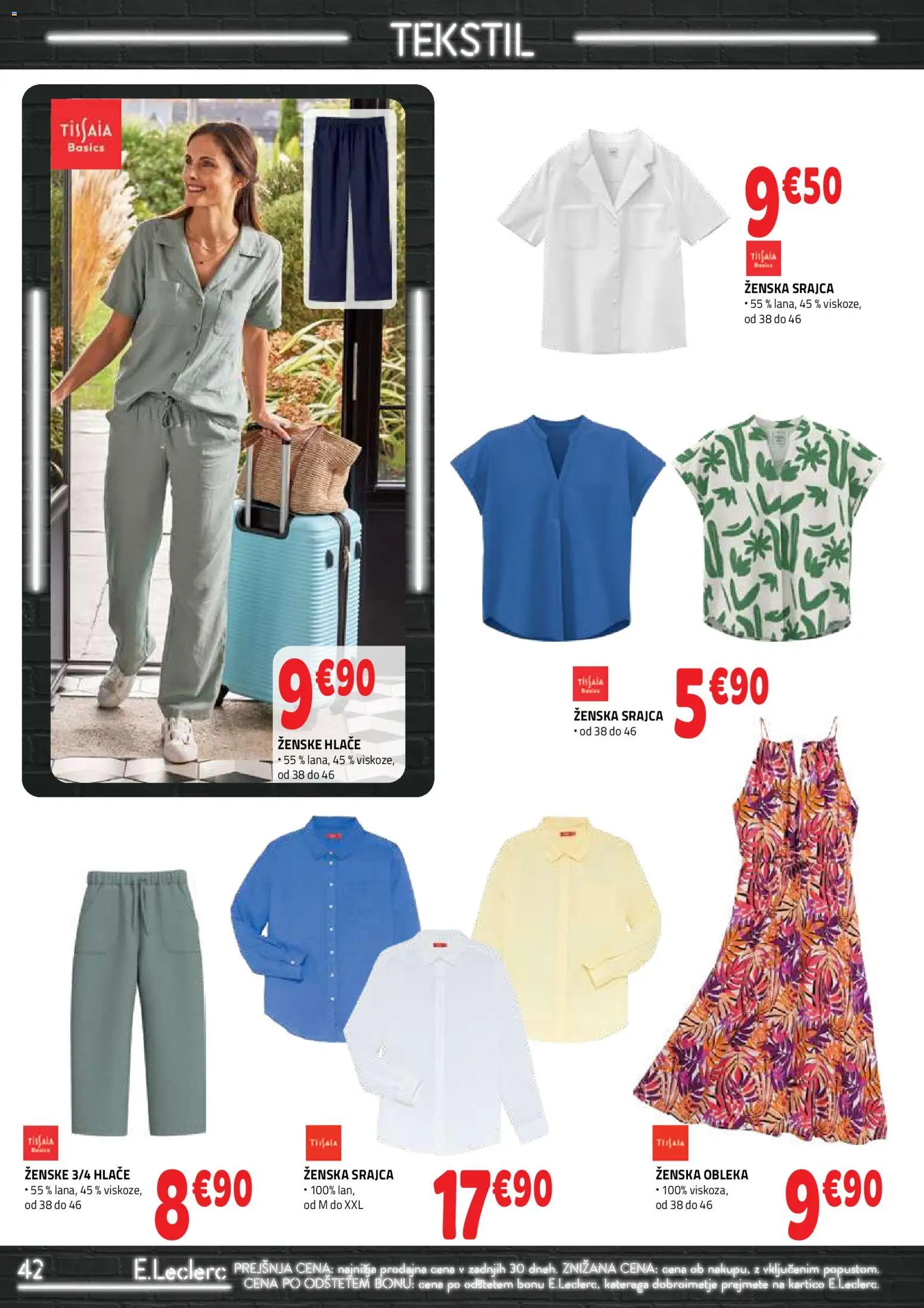 Novi E.leclerc katalog ponudbe – veljaven od 29.04.2026 | Stran: 42 | Izdelki: Srajca, Hlace, Obleka