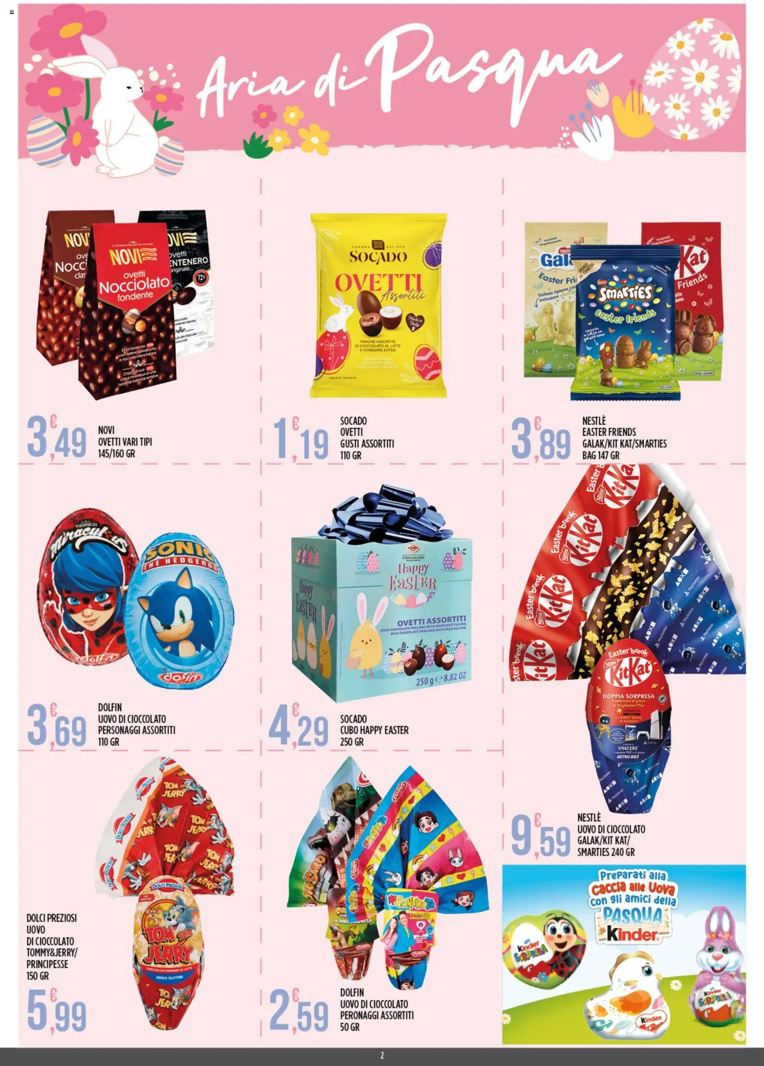 Volantino Euroesse del 09.03.2026 | Pagina: 2 | Prodotti: Uova, Cioccolato, Latte, The