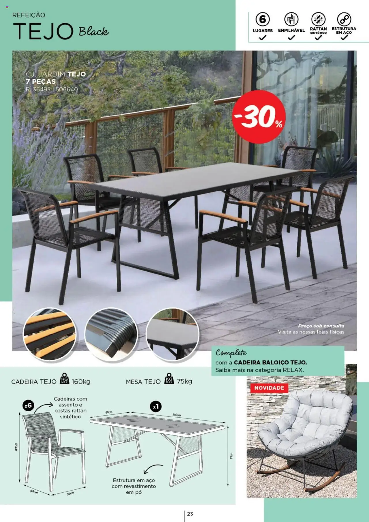 Espaço Casa - Catálogo  Ec Ar Livre  2025 │ válido de 04.03.2025 | Página: 23 | Produtos: Cadeiras, Baloiço, Mesa, Cadeira