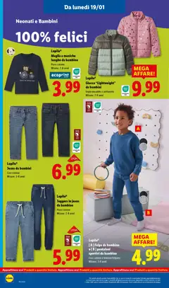 Anteprima del volantino Lupilu® [A] Felpa da bambino o [B] pantaloni sportivi da bambino, Con cotone e interno felpato. Misure: 2-8 anni valido a partire dal 19.01.2026 | Pagina: 34