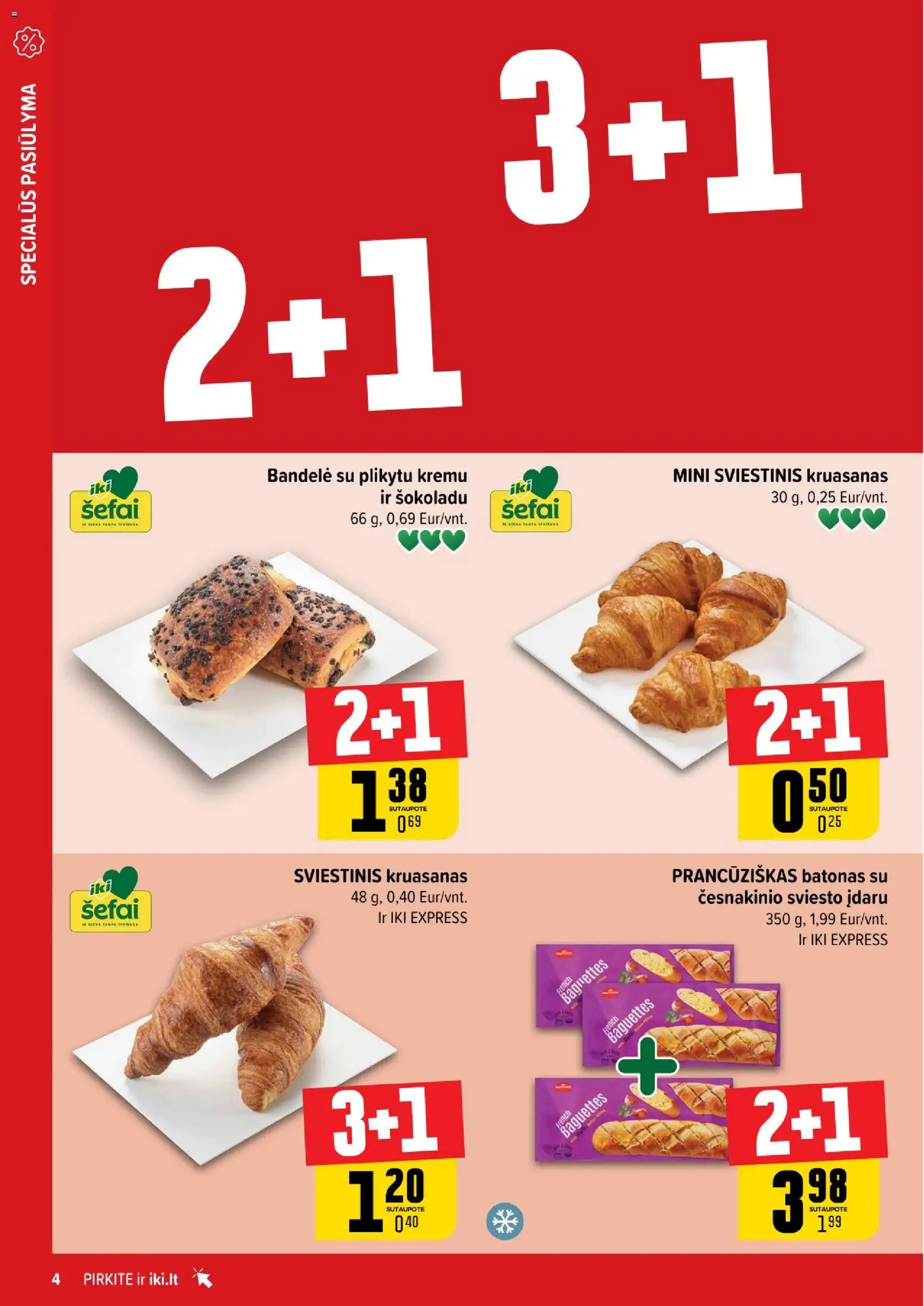 IKI akcijos nuo 26.01.2026 | Puslapis: 4 | Prekių: Batonas, Bandelė