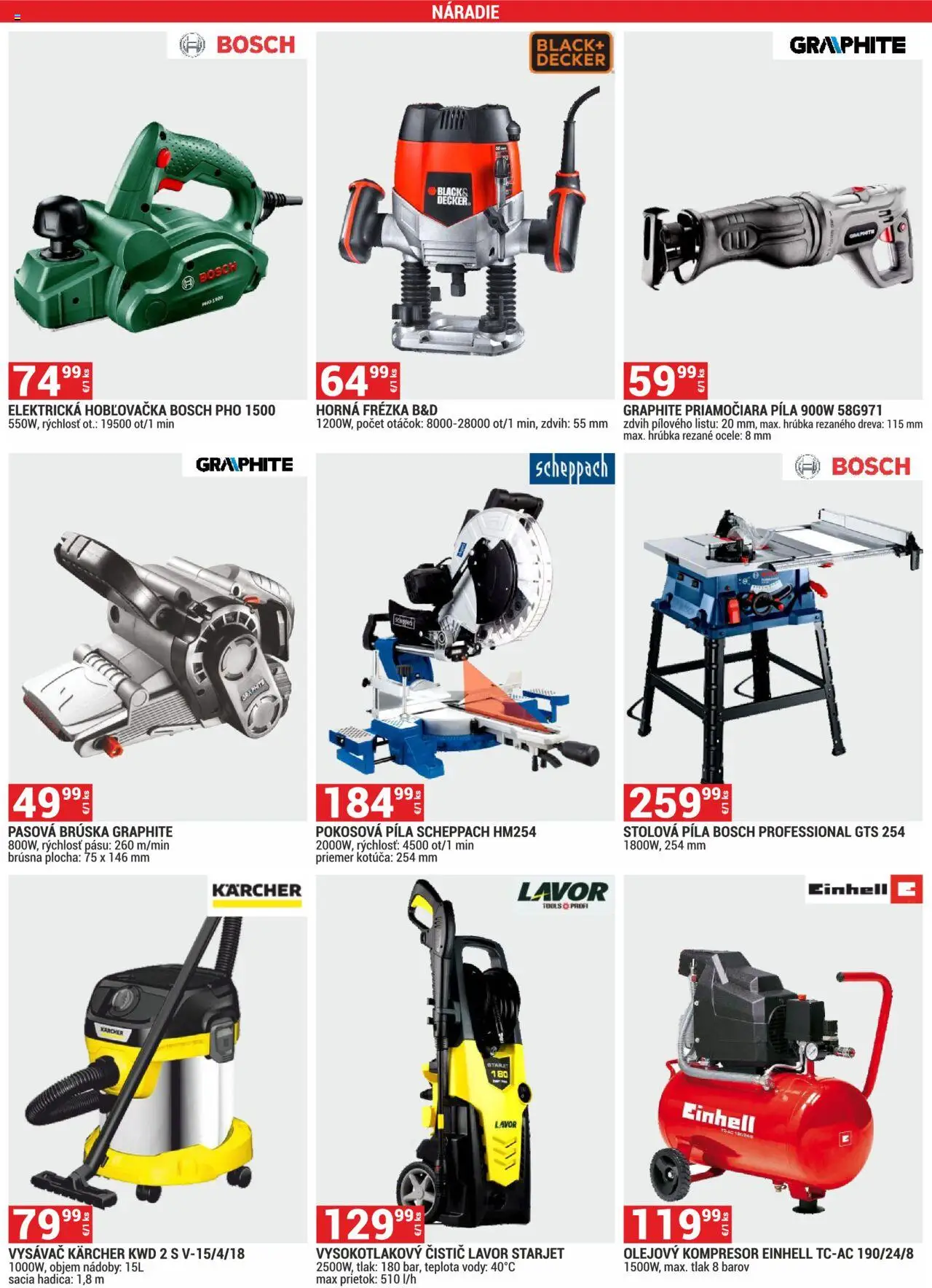 Merkury Market leták │ platný od 01.08.2025 | Strana: 40 | Produkty: Vysávač karcher, Kompresor, Píla, Pásova brúska