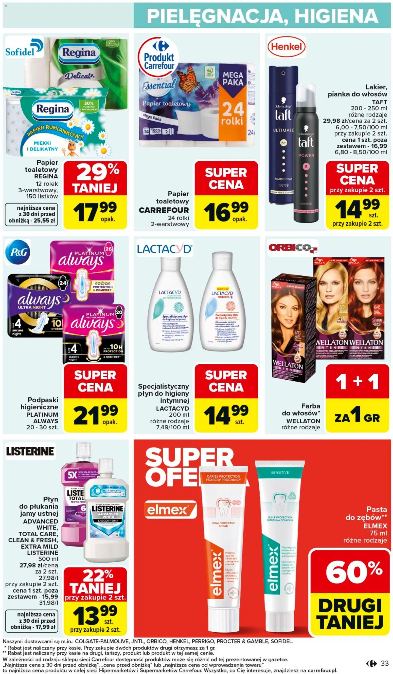 Carrefour Gazetka od 02.02.2026 | Strona: 35 | Produkty: Papier toaletowy, Rolki, Podpaski, Płyn do higieny intymnej