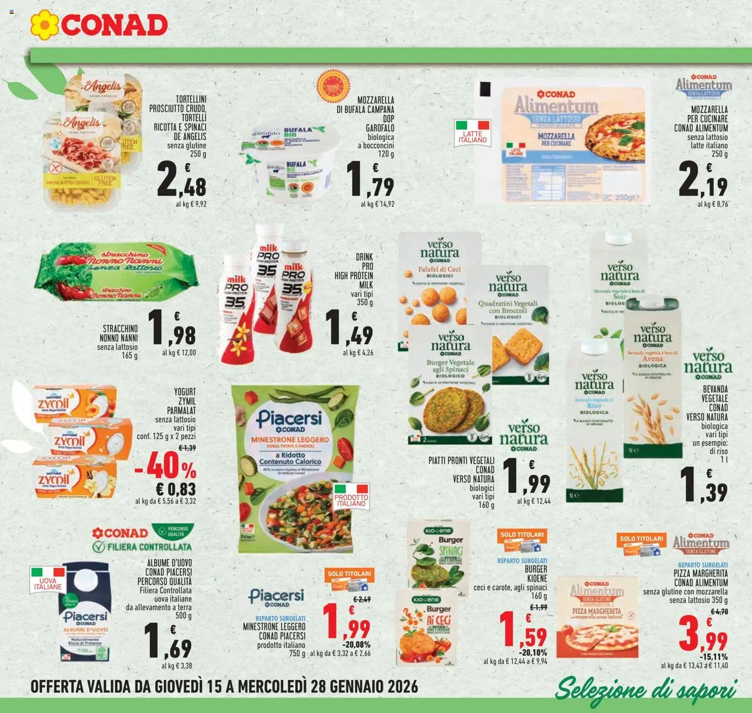 Volantino Conad del 15.01.2026 | Pagina: 18 | Prodotti: Fagioli, Spinaci, Falafel, Ricotta