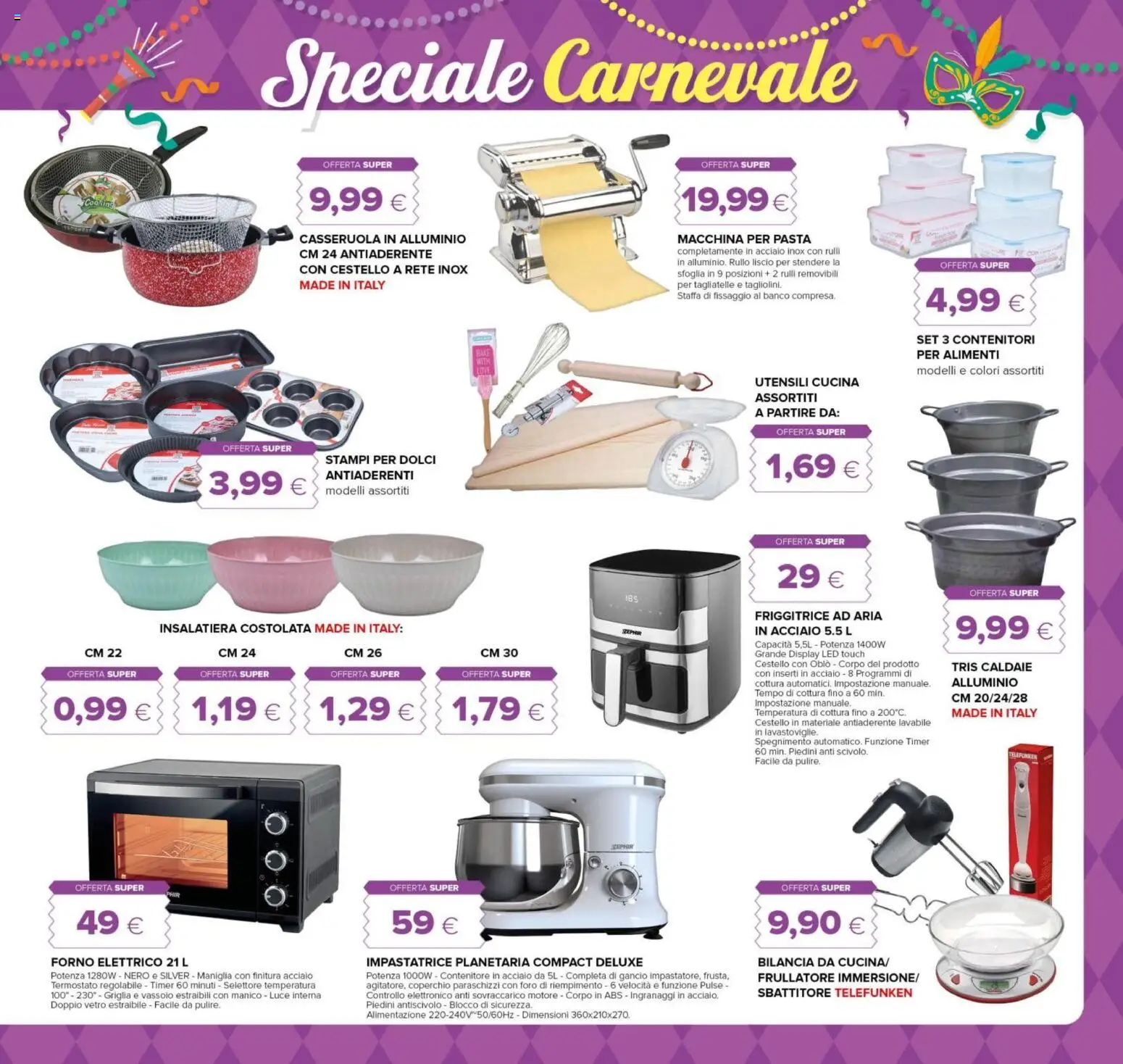 Volantino Oasi del 29.01.2026 | Pagina: 5 | Prodotti: Impastatrice, Forno, Bilancia, Griglia