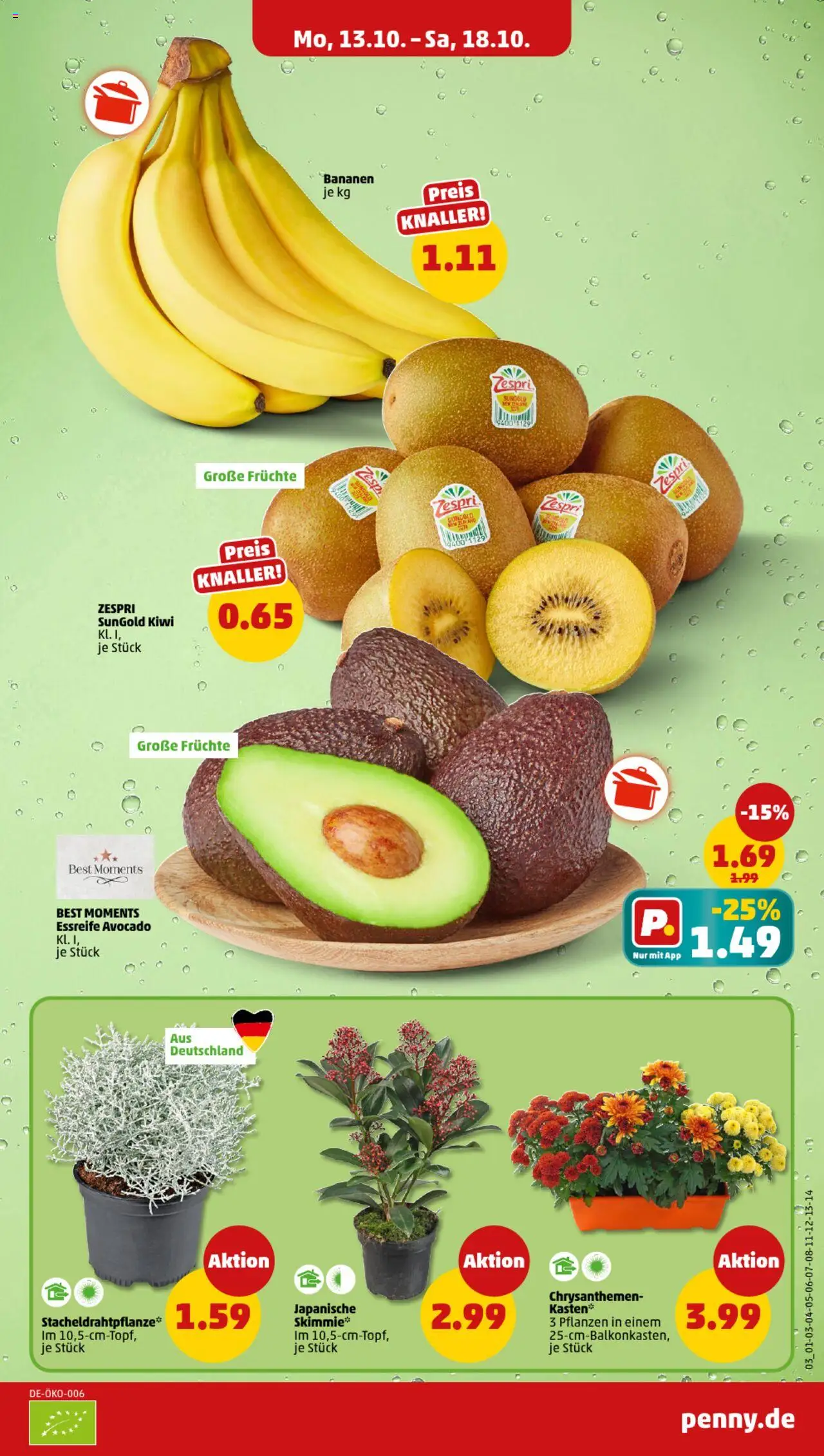 Penny Prospekt 	 – gültig ab 13.10.2025 | Seite: 7 | Produkte: Bananen, Avocado, Kiwi