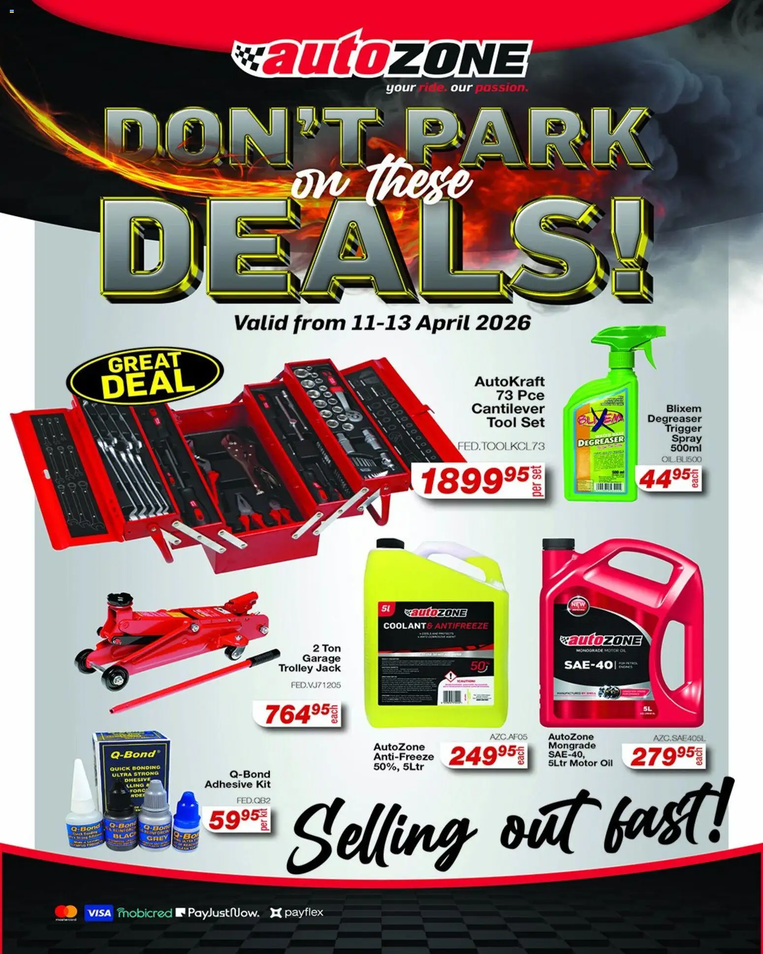 New AutoZone catalogue – valid from 11.04.2026 | Page: 1 | Products: Oil, Adhesive, Degreaser