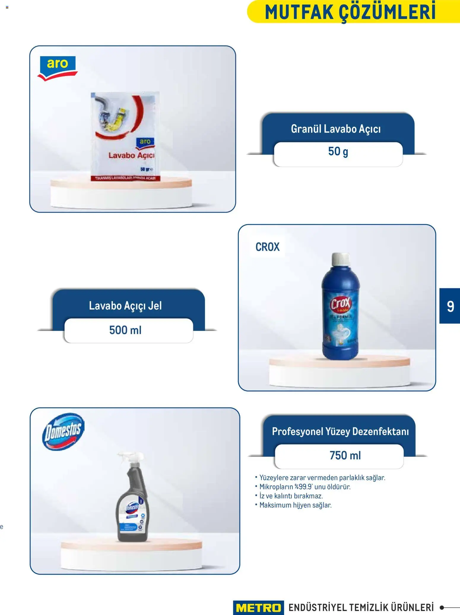 Metro - Endüstriyel Temizlik Ürünleri - 30.12.2025 tarihinden itibaren geçerlidir | Sayfa: 9 | Ürünler: Lavabo, Lavabo açıcı