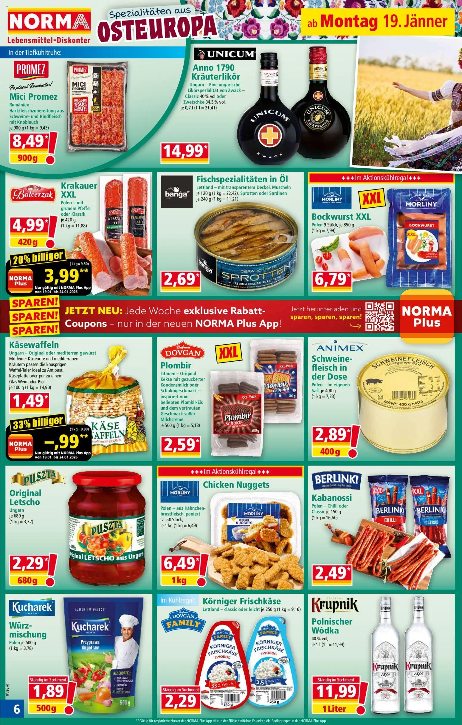 Norma Flugblatt gültig ab 19.01.2026 | Seite: 6 | Produkte: Pfeffer, Knoblauch, Öl, Wein