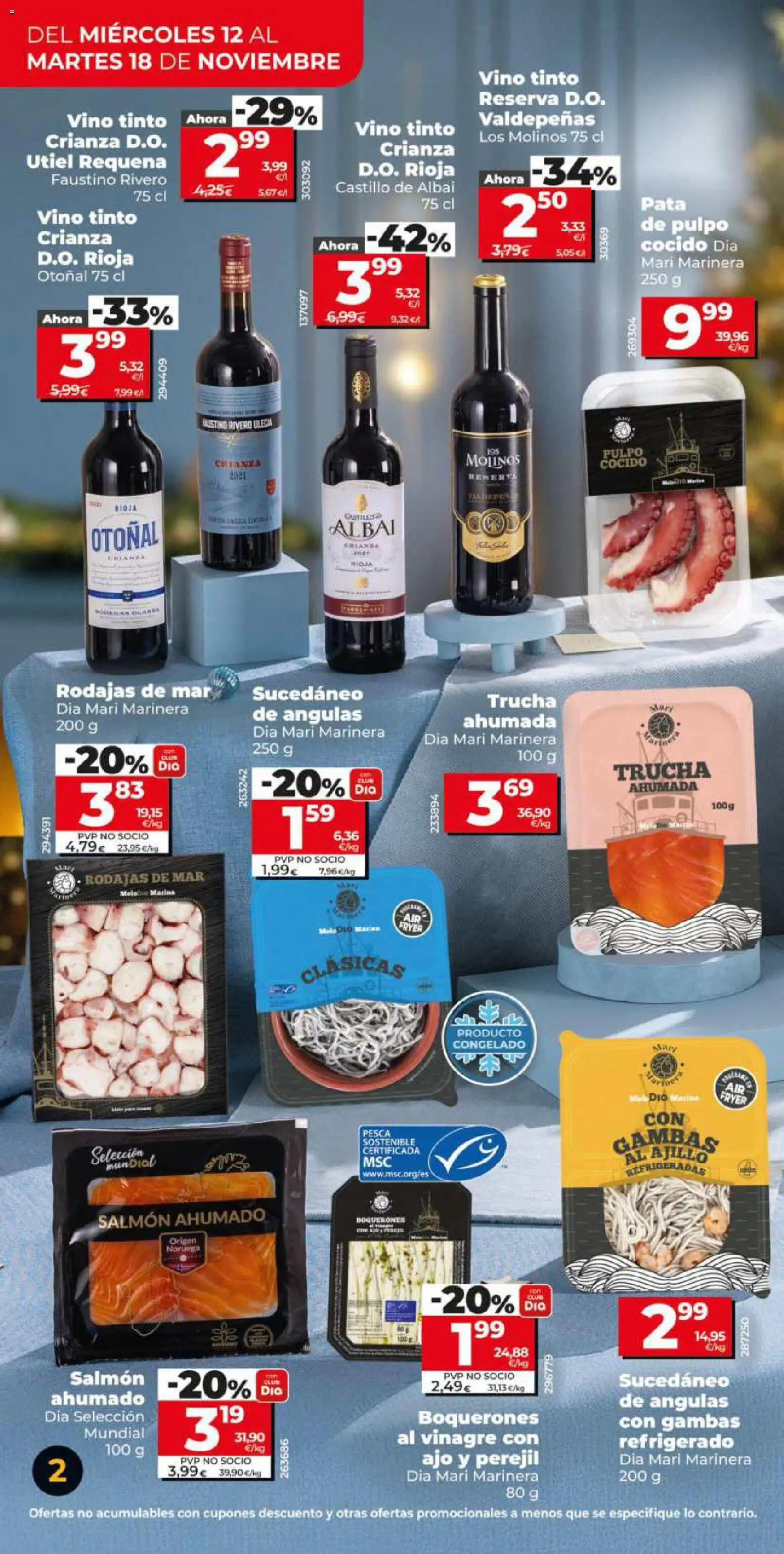 Dia - folleto Market │ válido desde el 12.11.2025 | Página: 2 | Productos: Vino, Salmón ahumado, Δεξαμενή
