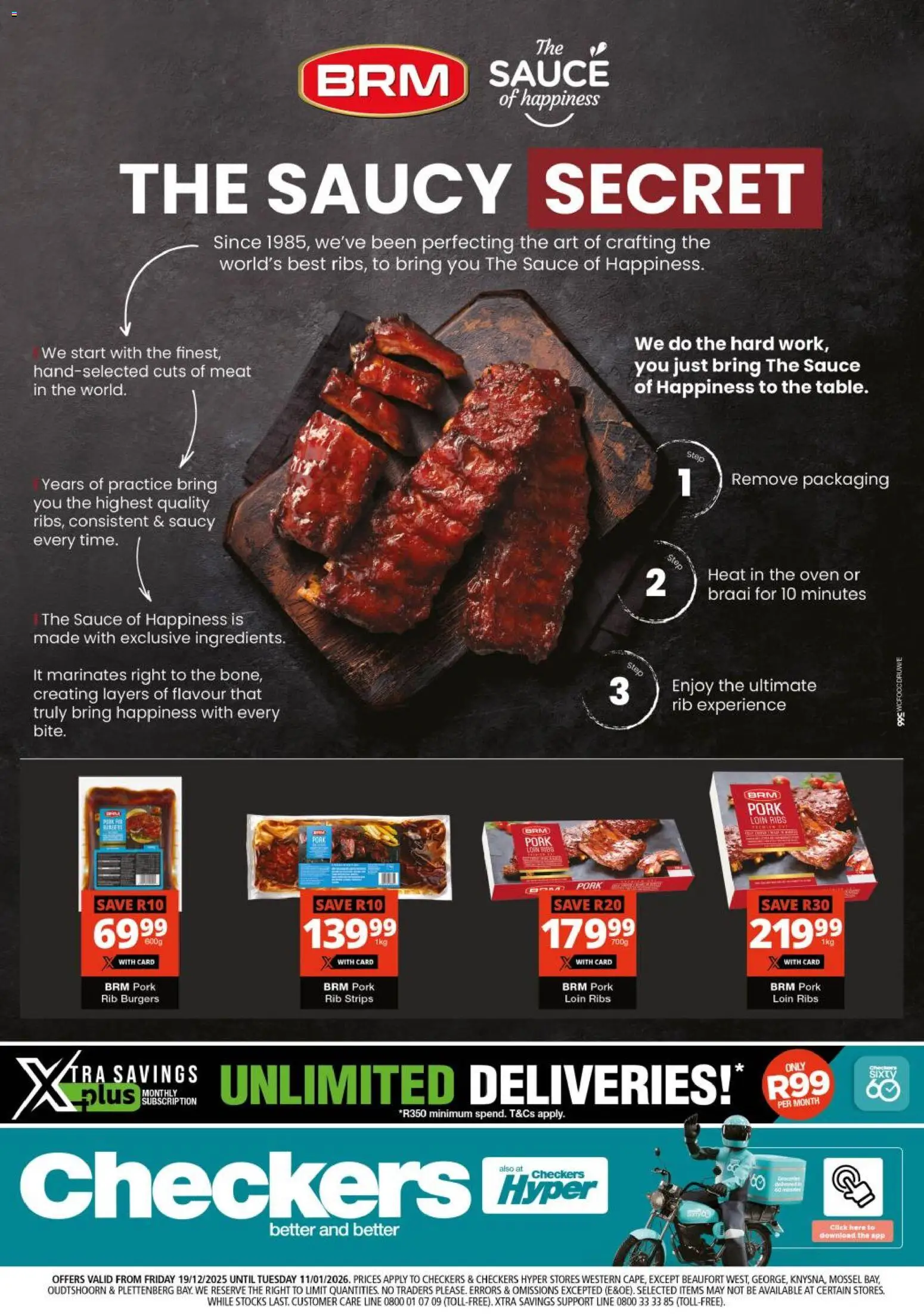 New Checkers catalogue – valid from 19.12.2025 | Page: 1 | Products: Art, Oven, Burgers, Sauce