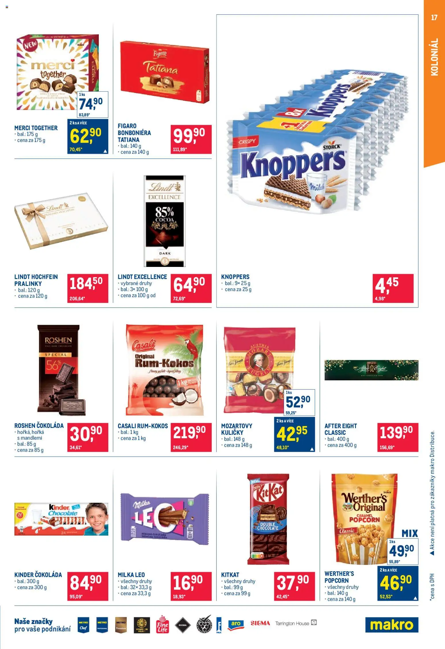Makro leták - Pro milovníky jídla od 25.02.2026 | Strana: 17 | Produkty: Lindt, Čokoláda, Knoppers, Bonboniéra