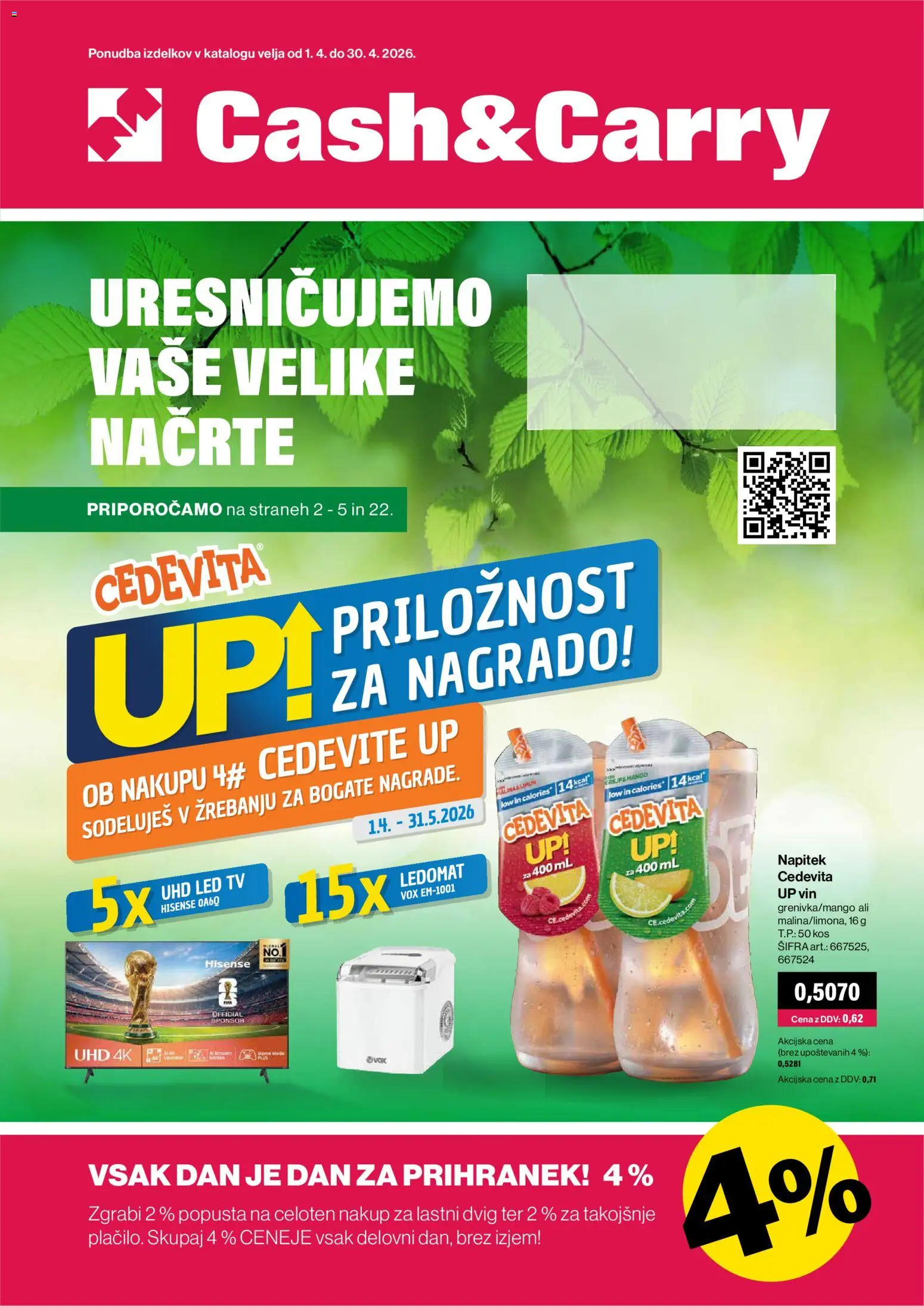 Novi Mercator katalog ponudbe – veljaven od 01.04.2026 | Stran: 1 | Izdelki: Tv, Kos, Ledomat, Led tv