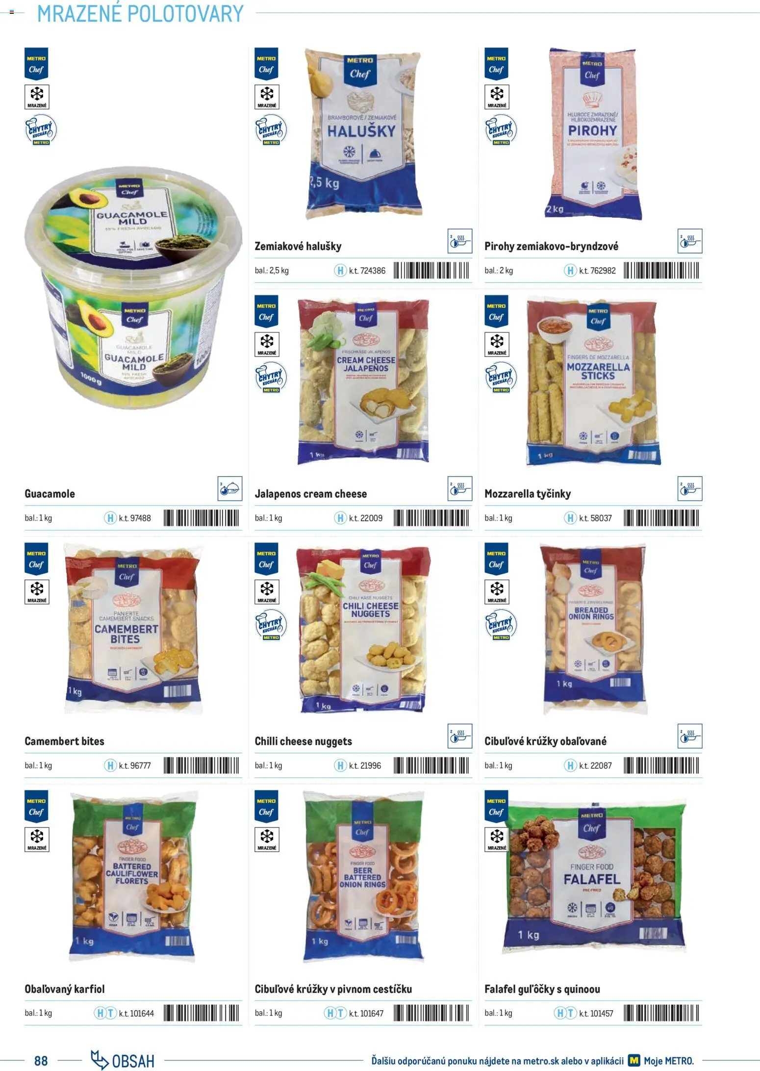 Nové Metro akcie – leták je platný od 01.01.2025 | Strana: 88 | Produkty: Pirohy, Mozzarella, Chilli, Karfiol