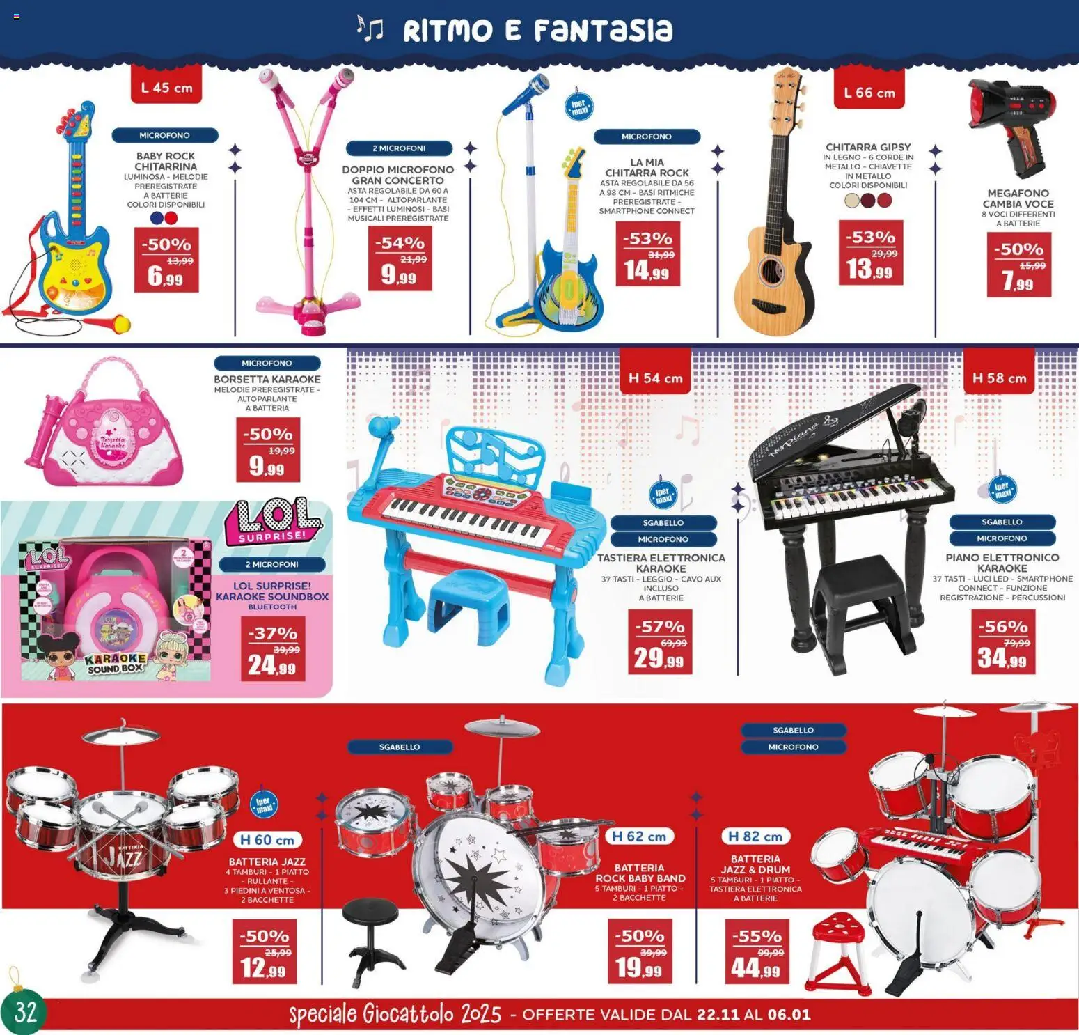 Volantino Happy Casa del 22.11.2025 | Pagina: 32 | Prodotti: Altoparlante, Smartphone, Sgabello, Batterie