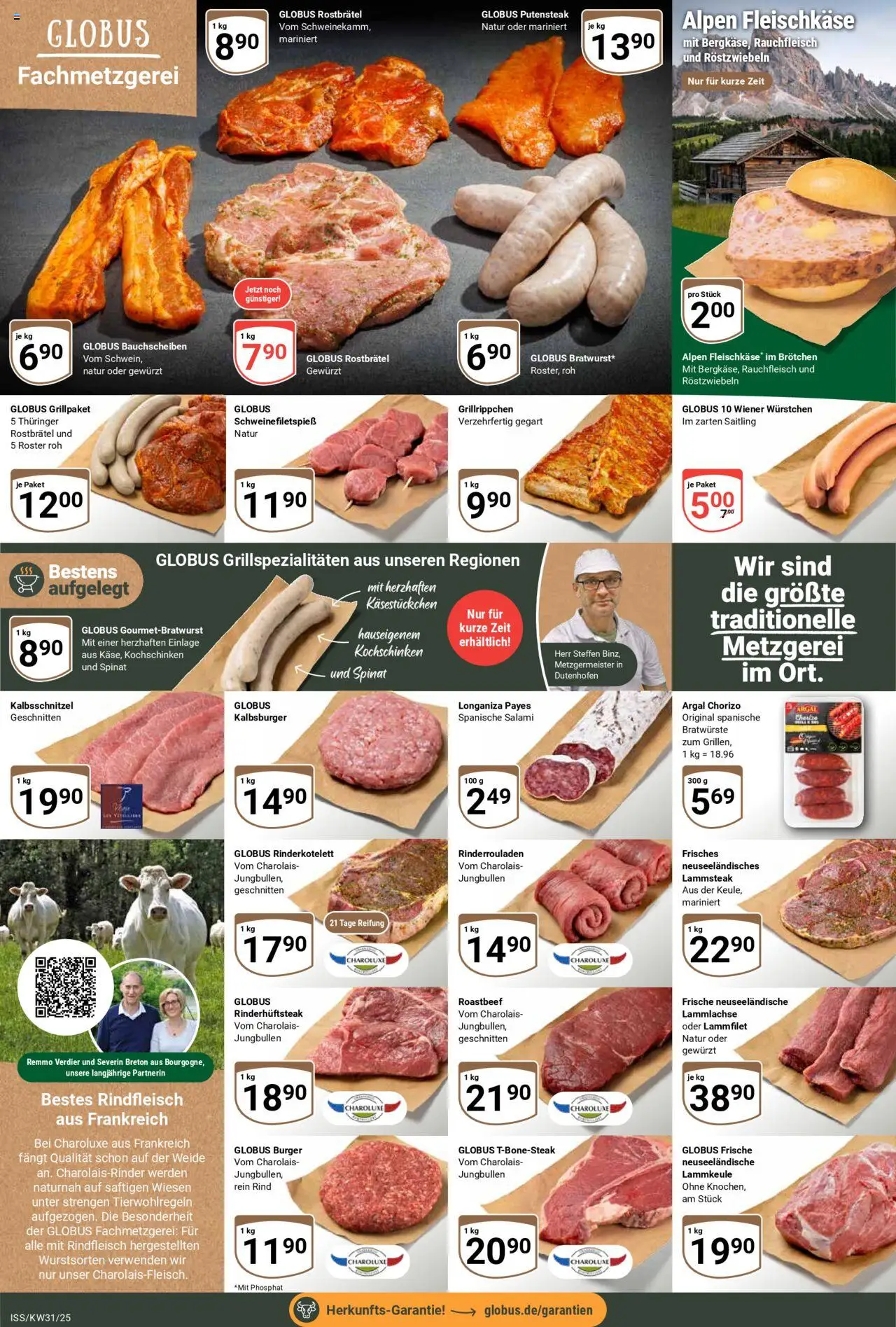 Globus Prospekt 	 - gültig ab dem 28.07.2025 | Seite: 6 | Produkte: Lammkeule, Roastbeef, Salami, Rindfleisch