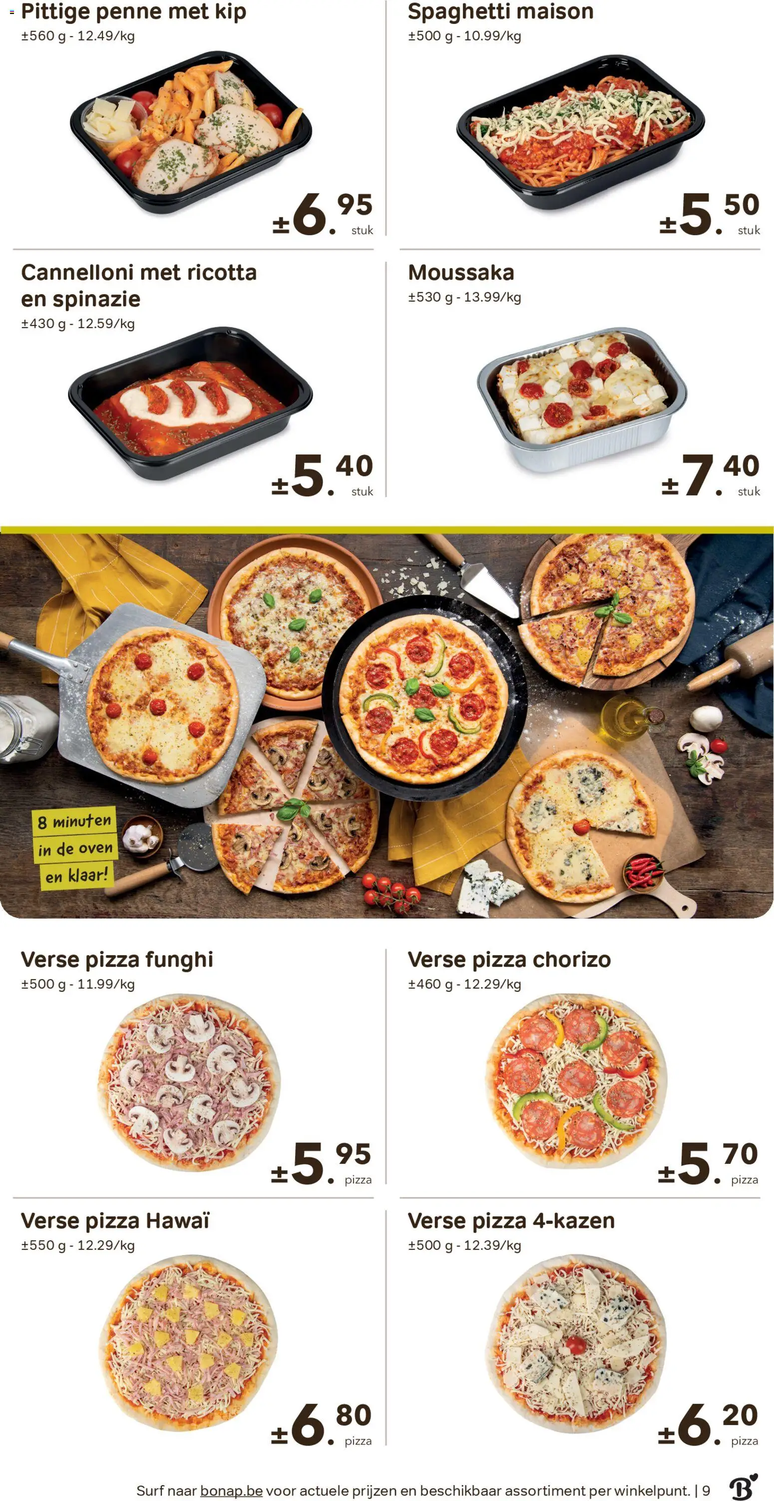 {H1} | Pagina: 9 | Producten: Pizza, Oven, Kip, Spinazie