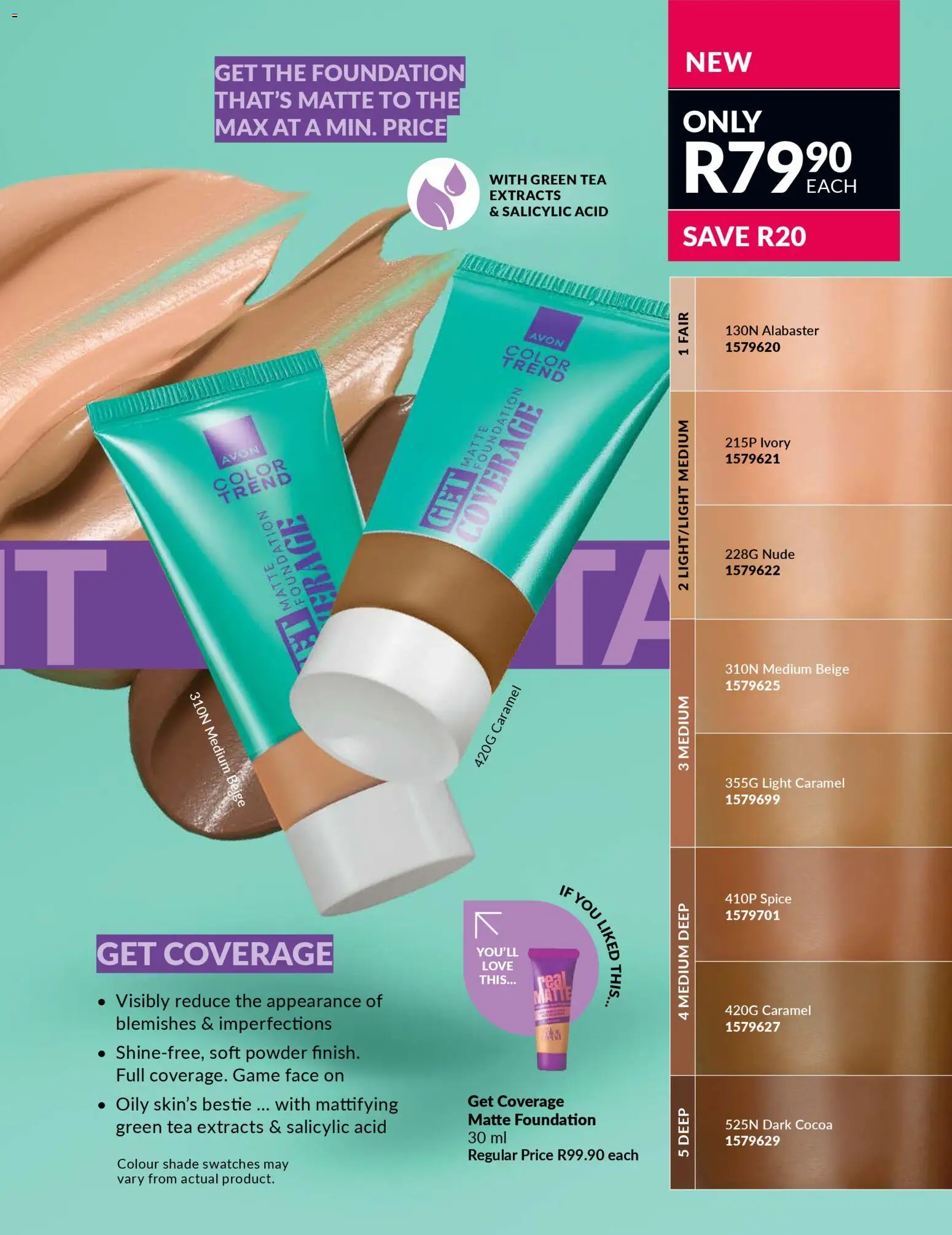 New Avon catalogue – valid from 31.01.2026 | Page: 61 | Products: Foundation, Powder, Tea, Caramel