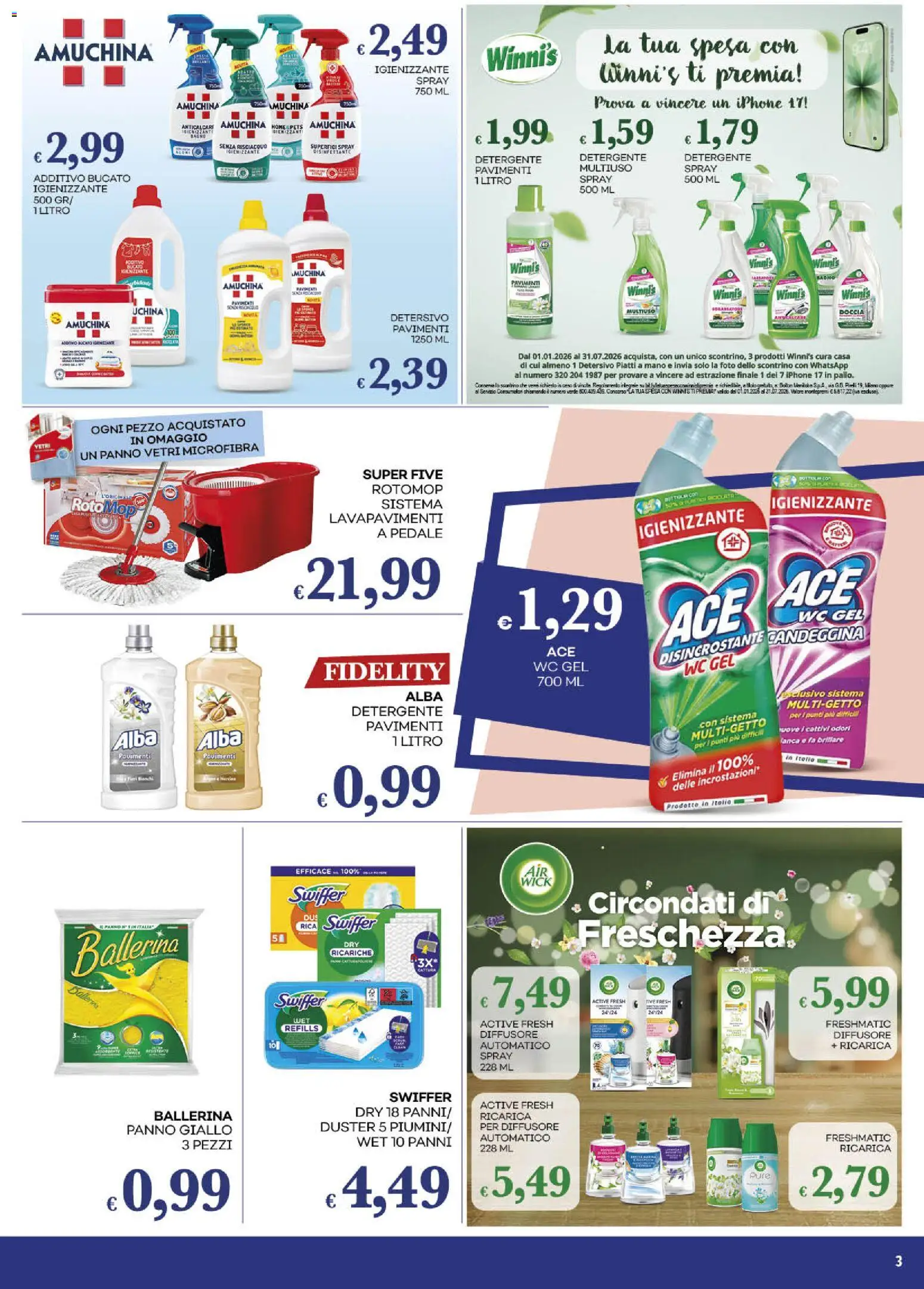 Volantino Pilato del 14.04.2026 | Pagina: 3 | Prodotti: Candeggina, Pavimento, Bagno, Doccia