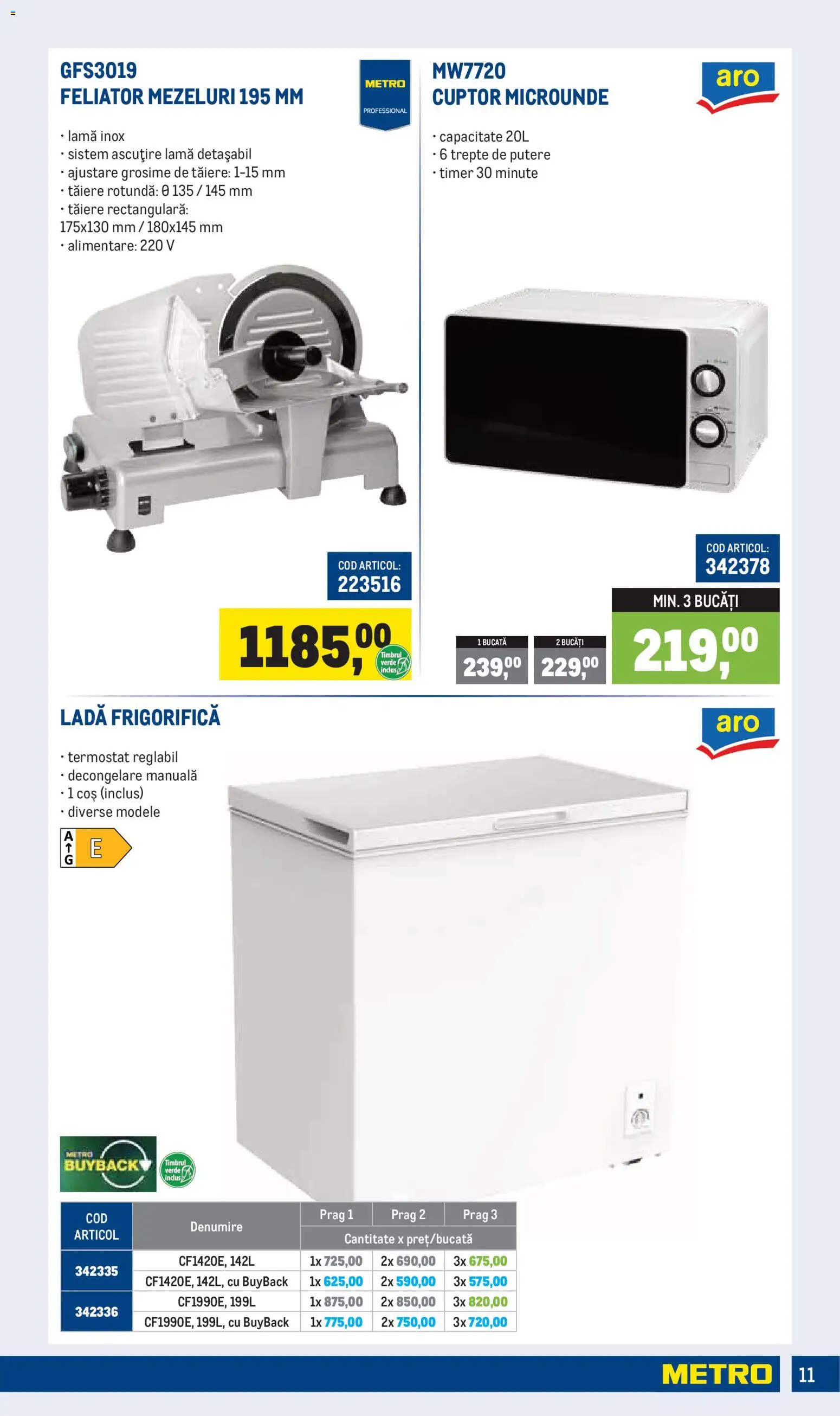 Noul catalog Metro – valabil de la 05.01.2026 | Pagină: 11 | Produse: Cuptor, Feliator, Coș, Ladă frigorifică