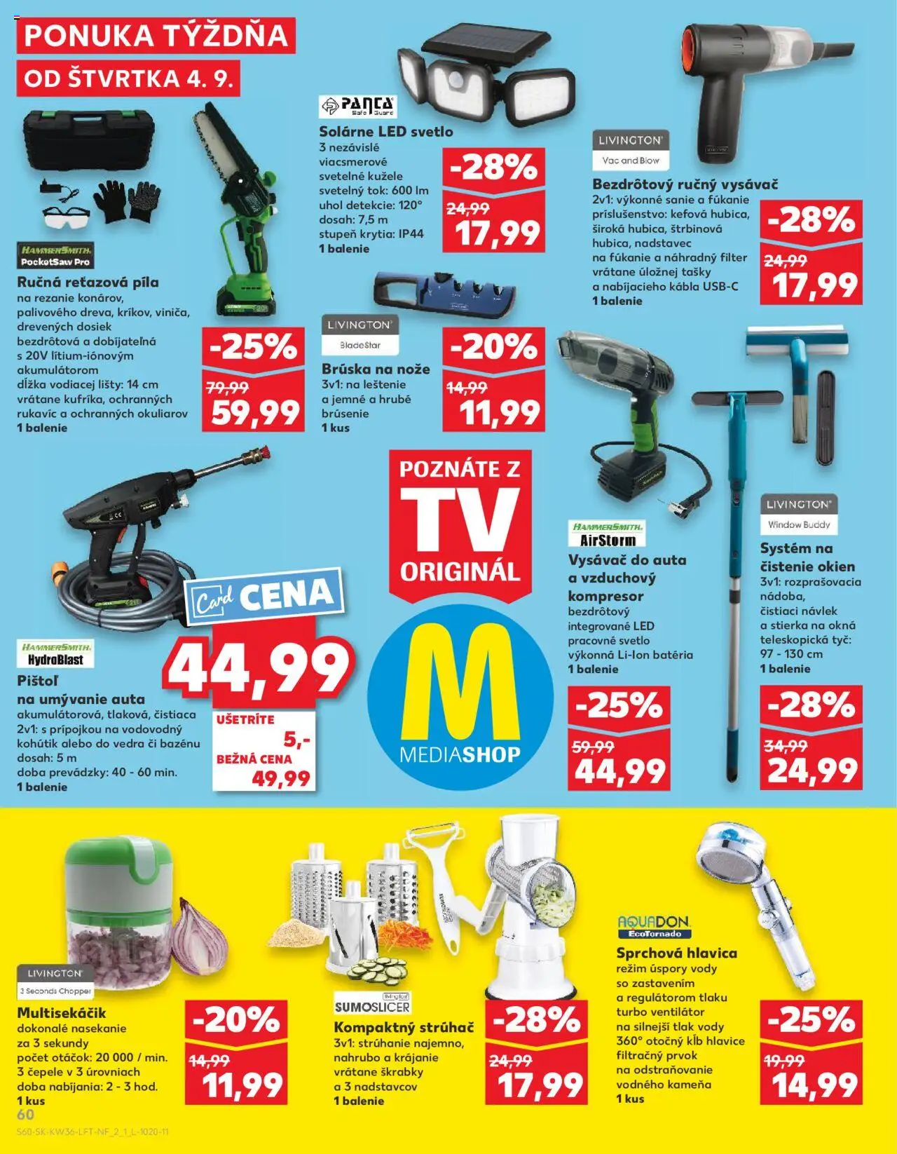 Nové Kaufland akcie – leták je platný od 04.09.2025 | Strana: 60 | Produkty: Vzduchový kompresor, Reťazová píla, Svetlo, Kompresor