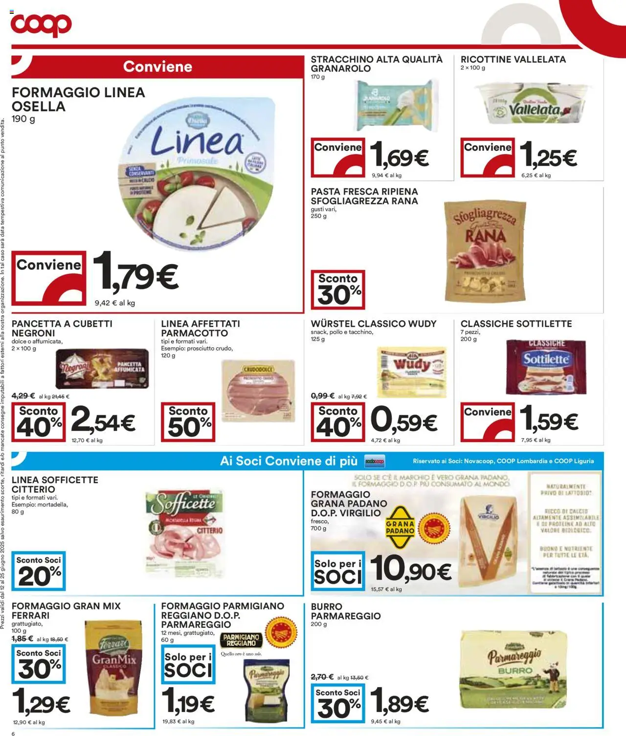 Volantino COOP del 12.06.2025 | Pagina: 6 | Prodotti: Pollo, Pancetta, Prosciutto, Data