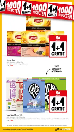 Jumbo folder week 16 - Voorbeeld van een folder van Jumbo, geldig van 15.04.2026 | Pagina: 7 | Producten: Thee, Kan, Mango