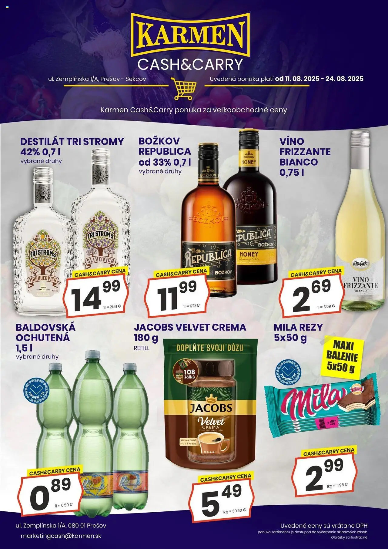 KARMEN CBA leták │ platný od 11.08.2025 | Strana: 2 | Produkty: Víno, Republica, Mila, Baldovská