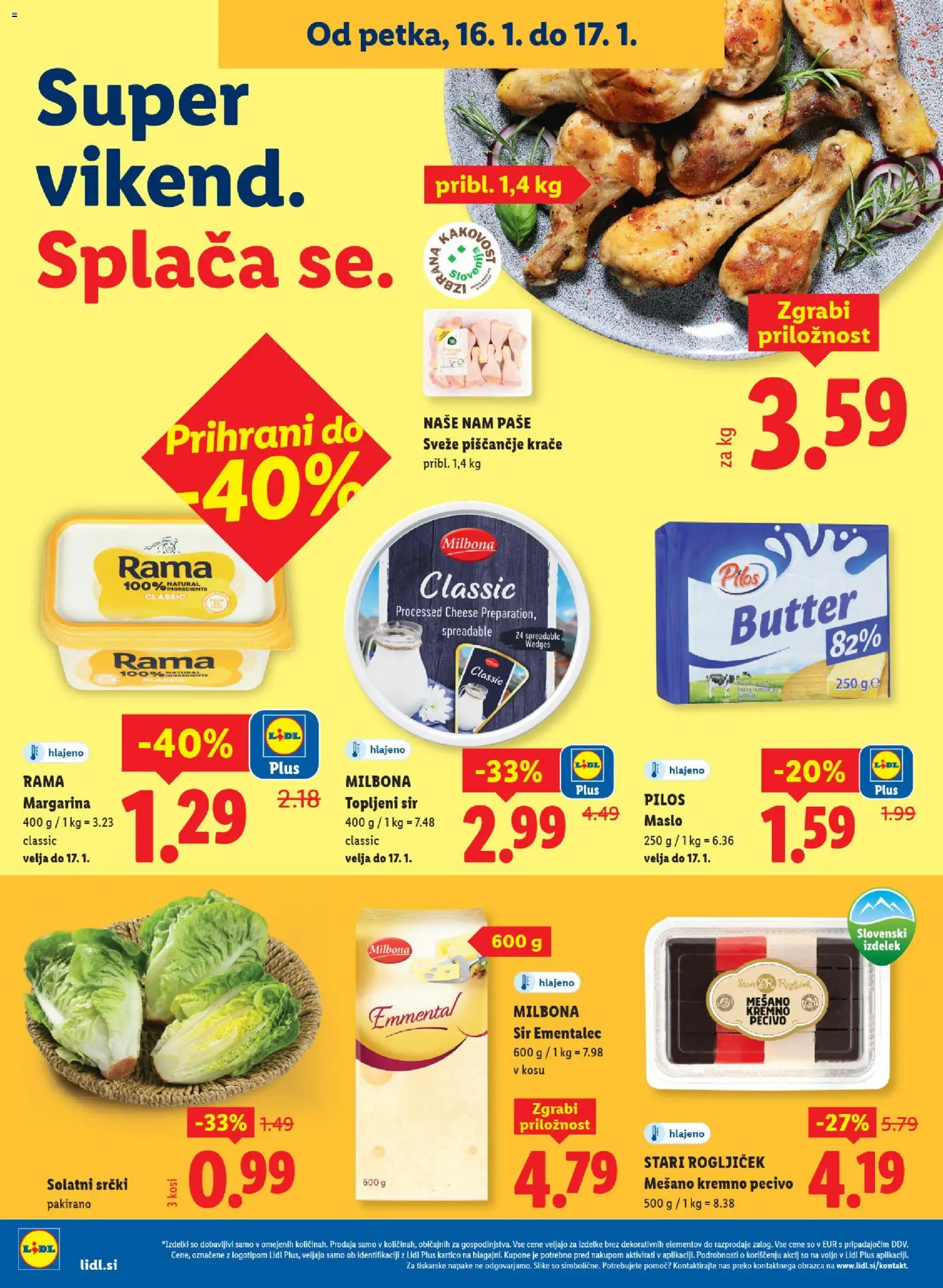 Novi Lidl katalog ponudbe – veljaven od 15.01.2026 | Stran: 26 | Izdelki: Ementalec, Margarina, Maslo, Sir