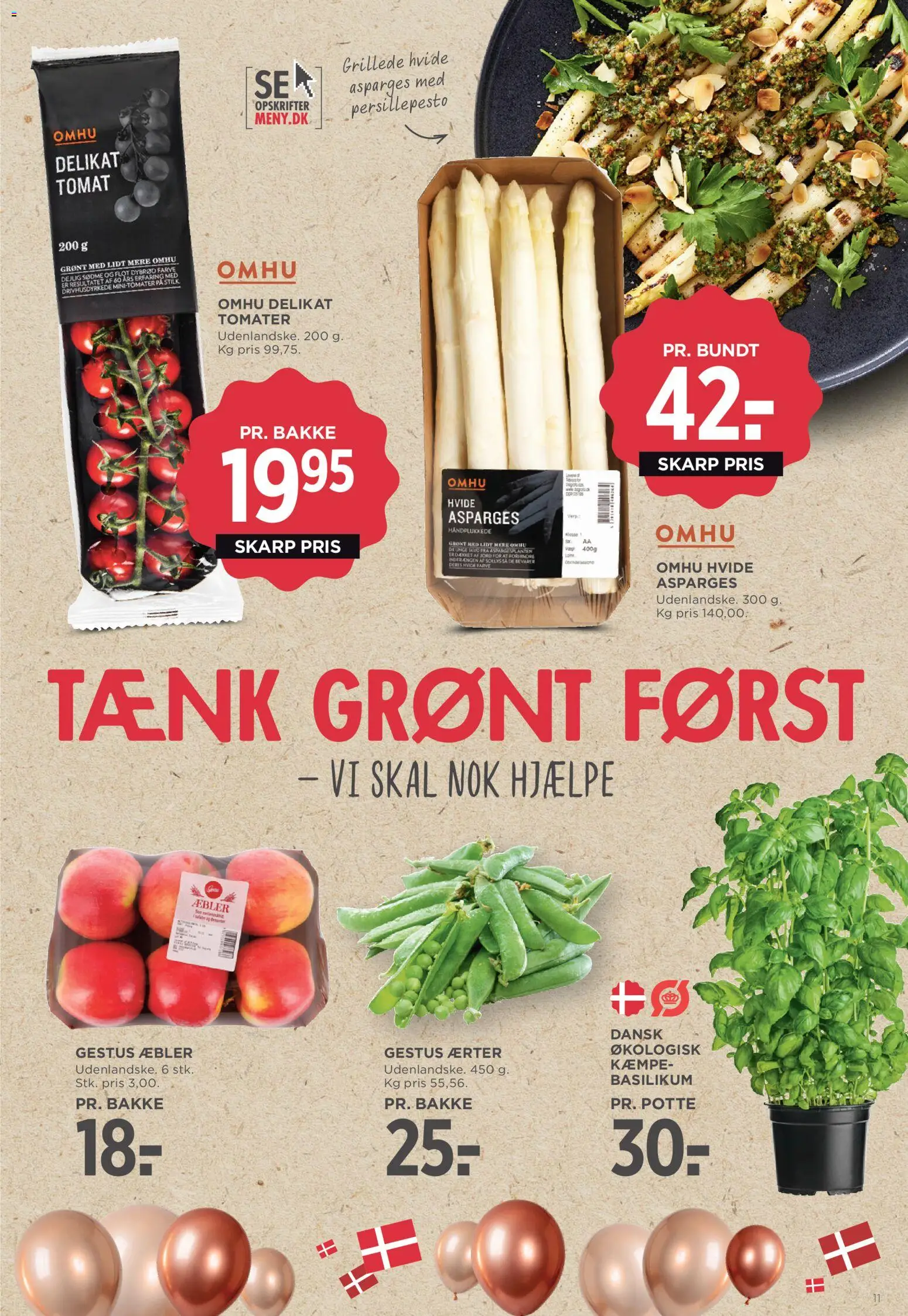 Meny tilbudsavis – gyldig fra 01.05.2026 | Side: 11 | Produkter: Æbler, Ærter, Asparges, Basilikum