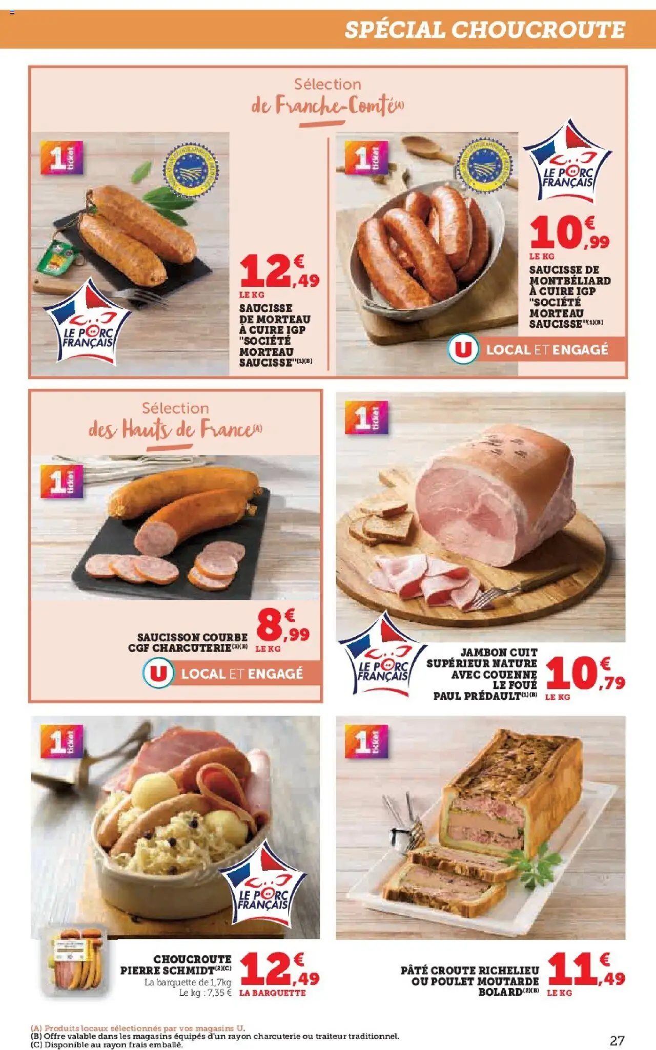 {H1} | Page: 27 | Produits: Saucisson, Moutarde, Jambon, Saucisse