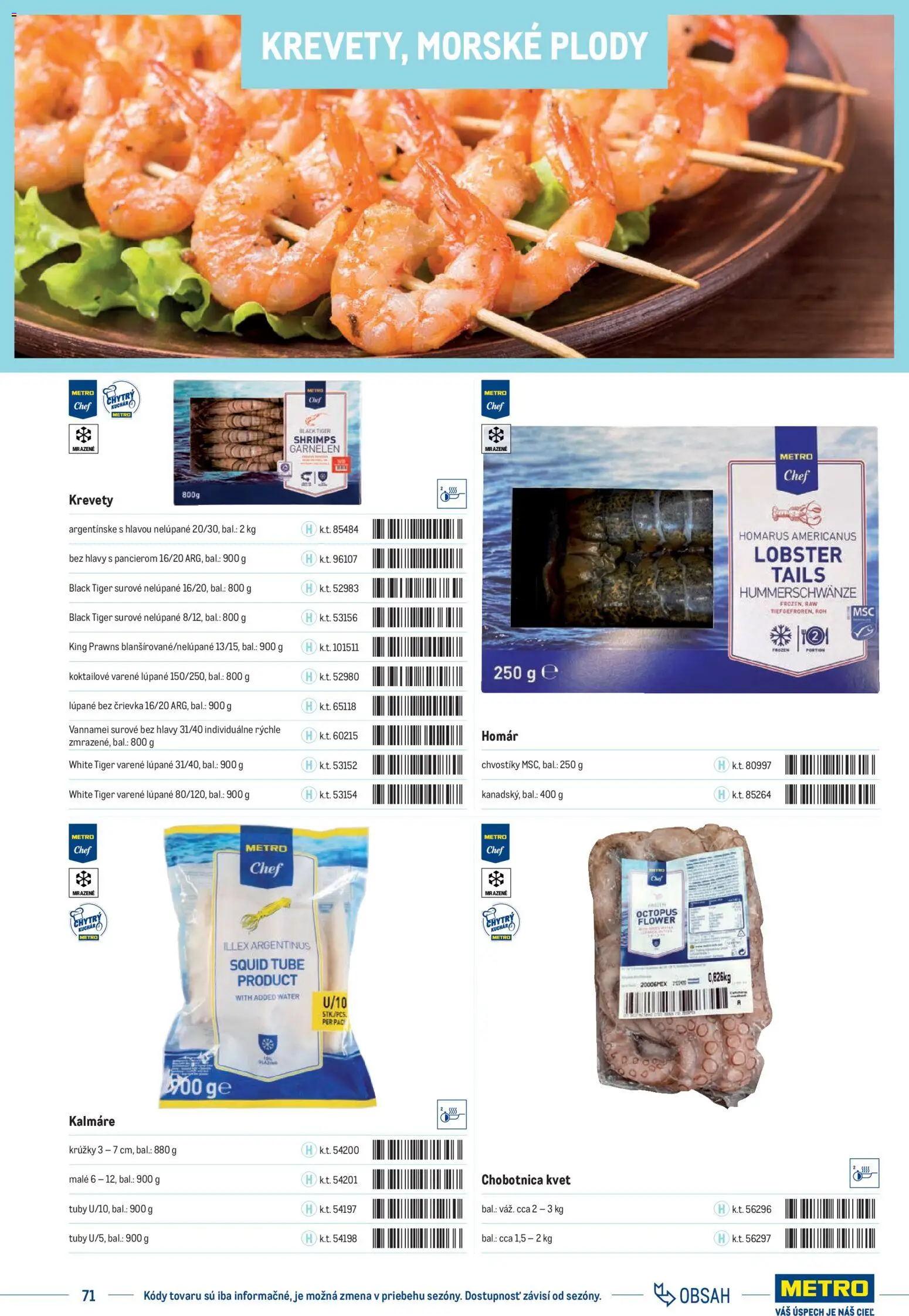 Nové Metro akcie – leták je platný od 01.01.2025 | Strana: 71 | Produkty: Krevety, Morské plody