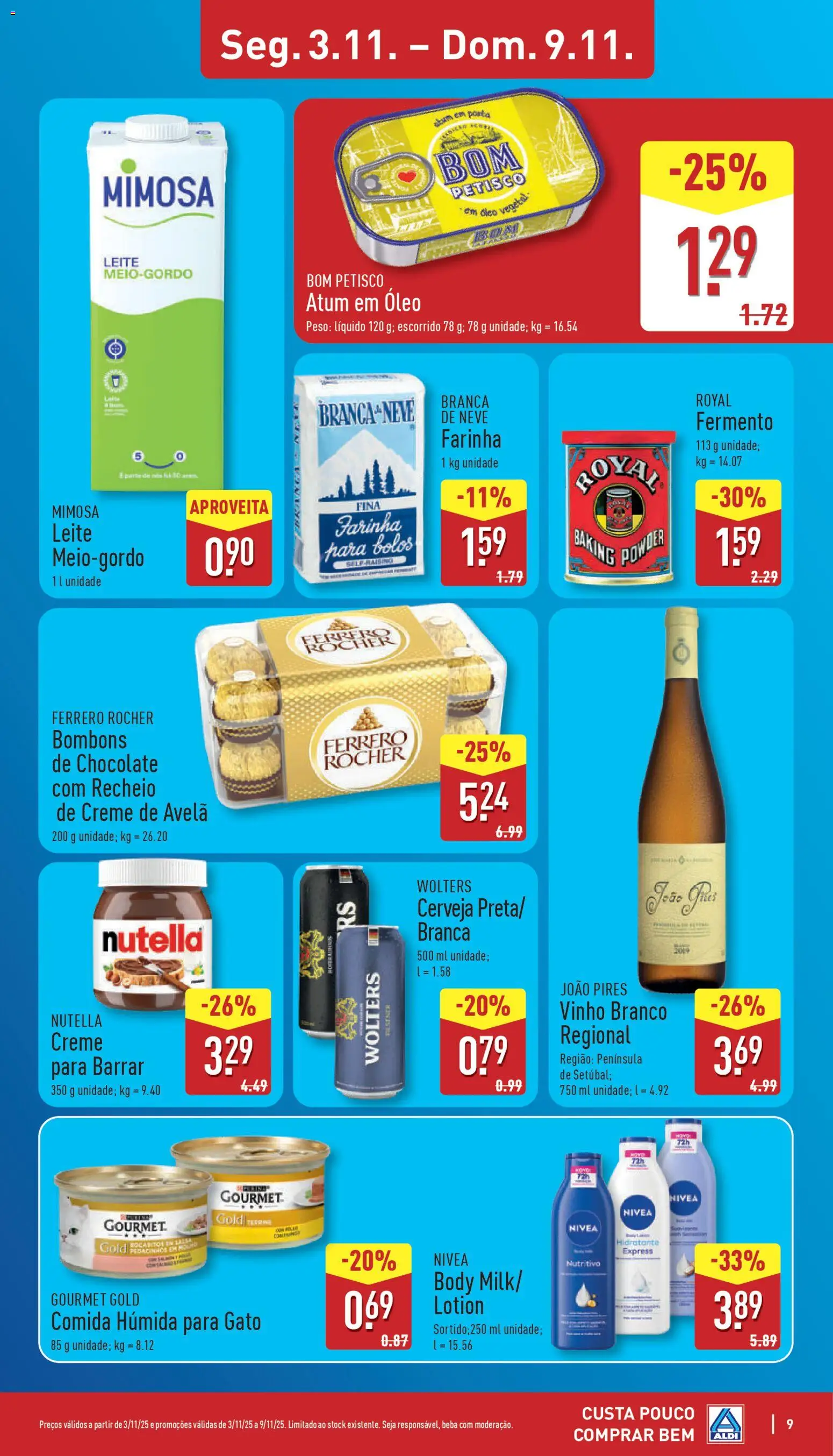 Aldi folheto │ válido de 03.11.2025 | Página: 9 | Produtos: Porta, Leite, Chocolate, Creme