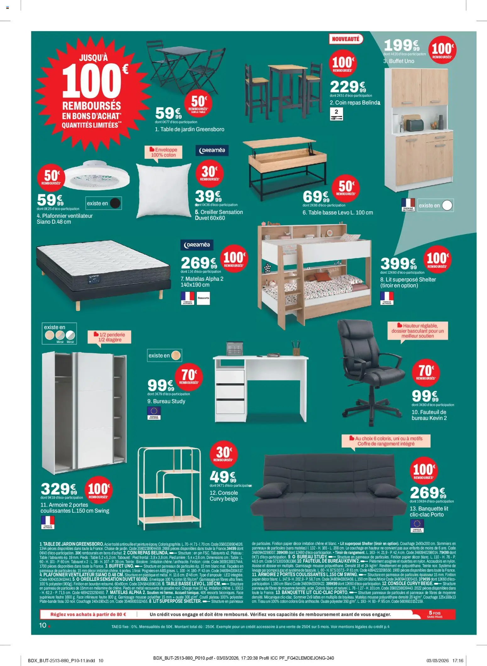 {H1} | Page: 10 | Produits: Armoire, Sommier, Chaise, Buffet