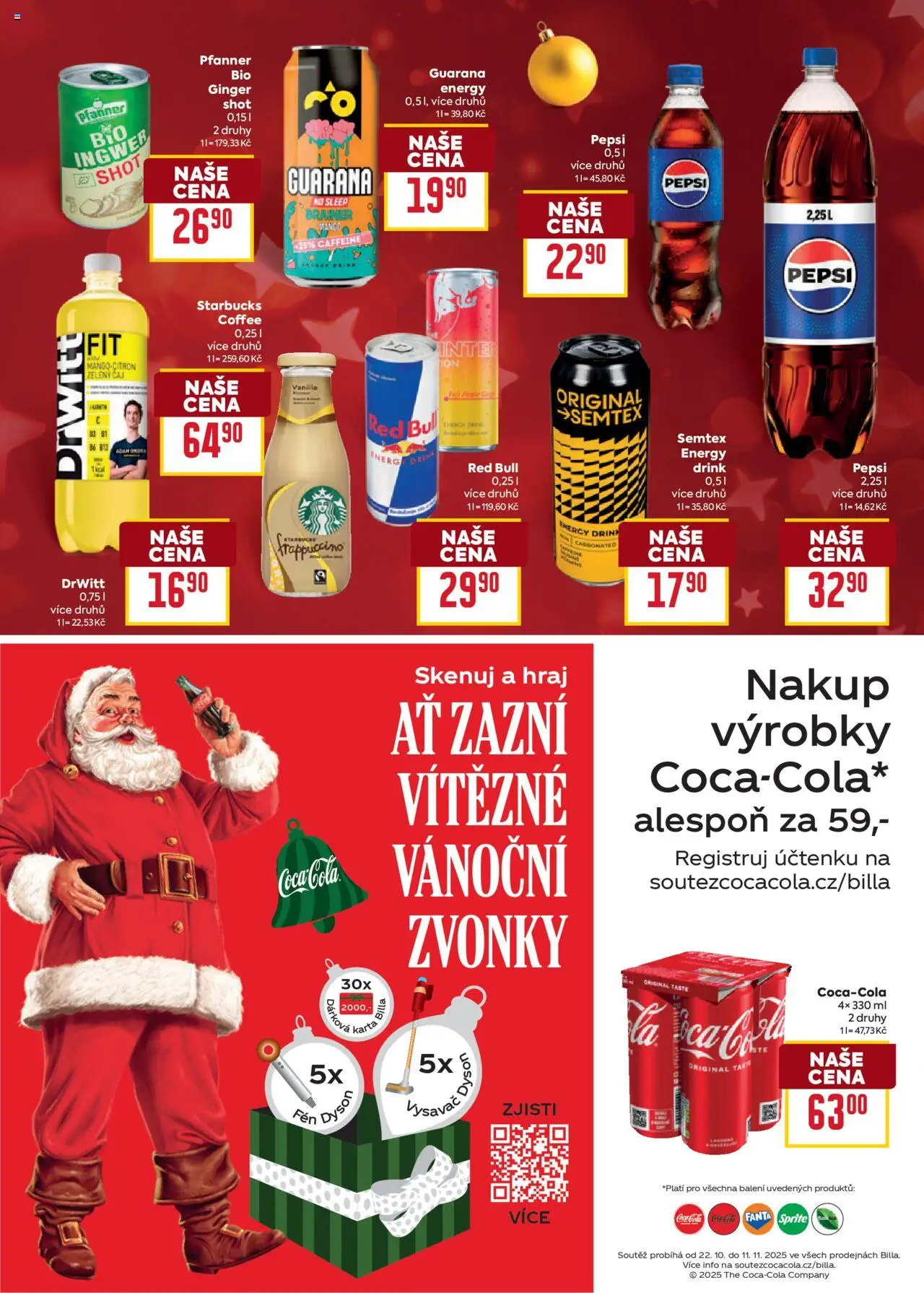 Billa leták - Vánoce od 22.10.2025 | Strana: 16 | Produkty: Čaj, Pepsi, Fanta, Fén