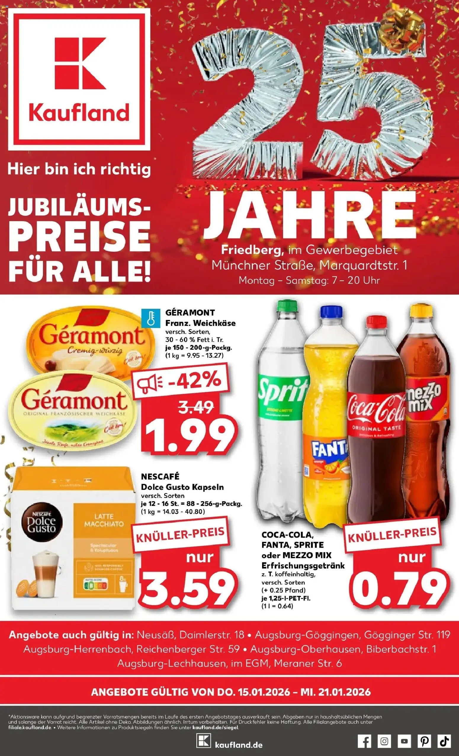 Kaufland prospekt Neusäß	 – gültig ab 15.01.2026 | Seite: 1 | Produkte: Geramont, Nescafe, Oder mezzo mix, Uhr