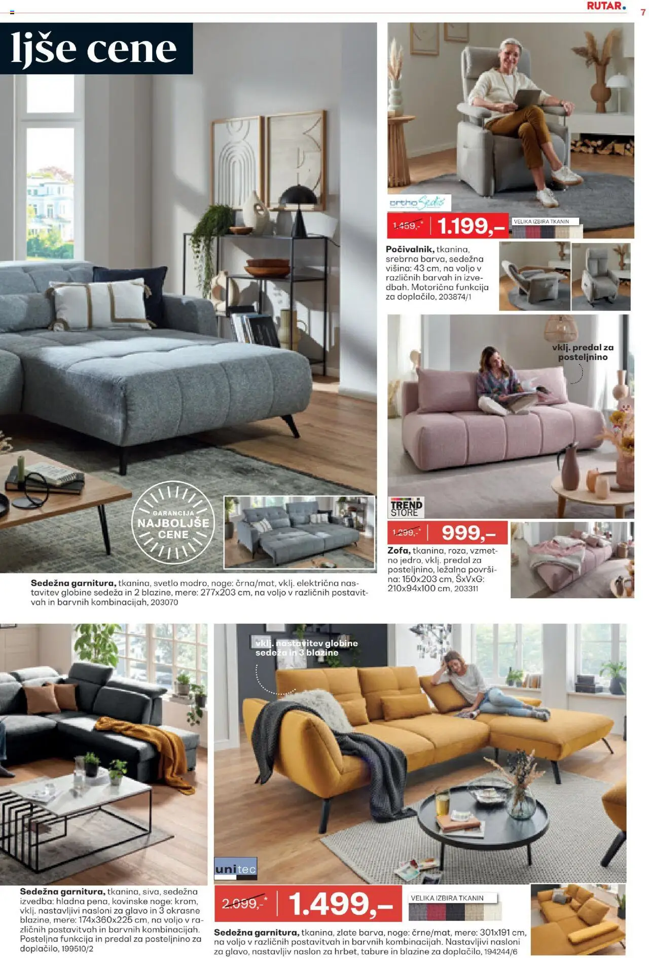 Novi Rutar katalog ponudbe – veljaven od 17.09.2025 | Stran: 7 | Izdelki: Tabure
