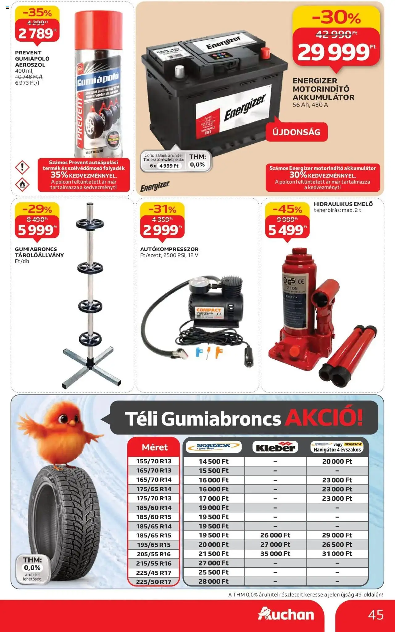 Auchan akciós ujság - amely érvényes a következő dátumtól: 16.10.2025 | Oldal: 45 | Termékek: Akkumulátor