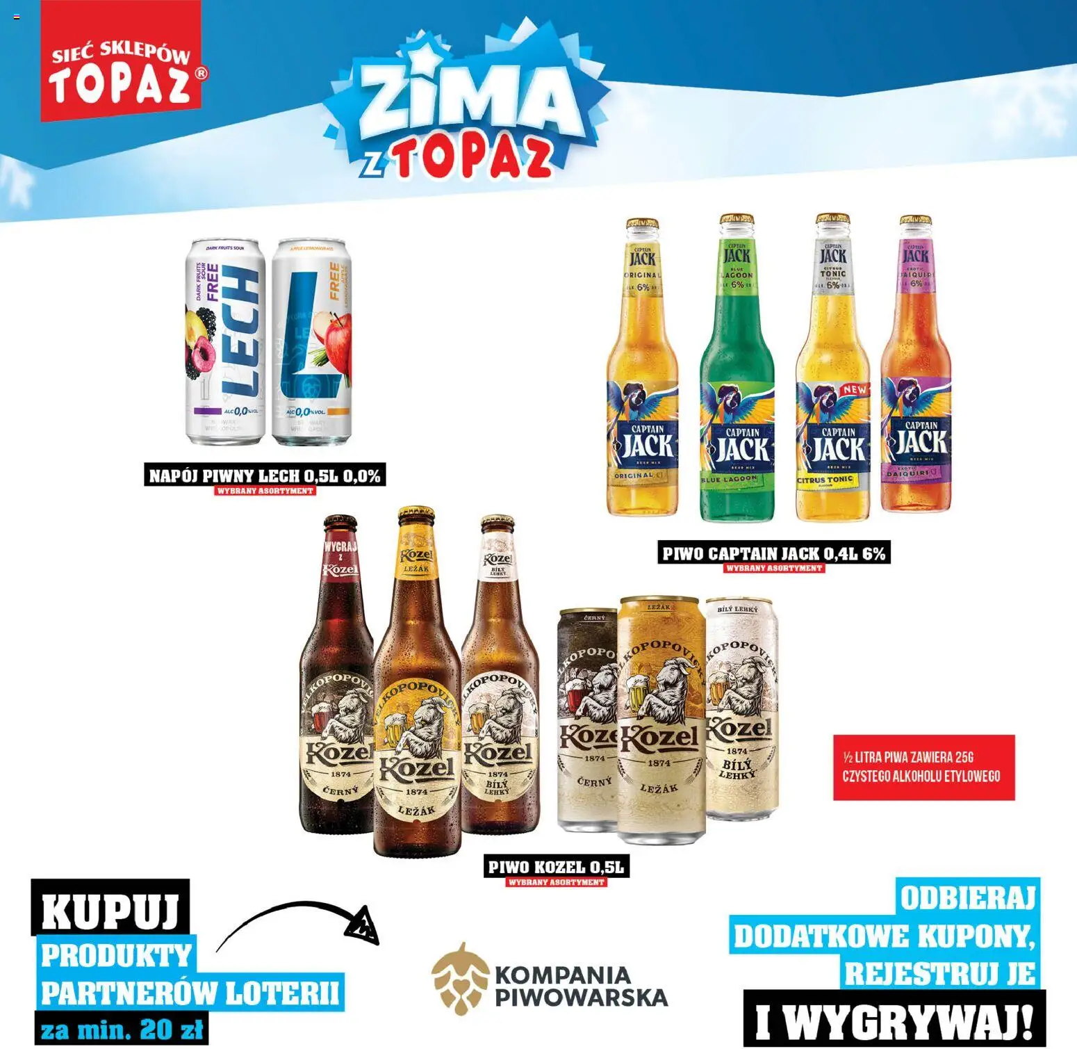 Topaz Gazetka - Katalog Produktów Objętych Loterią od 01.12.2025 | Strona: 72 | Produkty: Leżak, Piwo, Piwo kozel