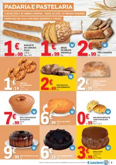 E.Leclerc folheto │ válido de 11.09.2025 | Página: 5 | Produtos: Pão de forma, Padaria, Maça, Açúcar