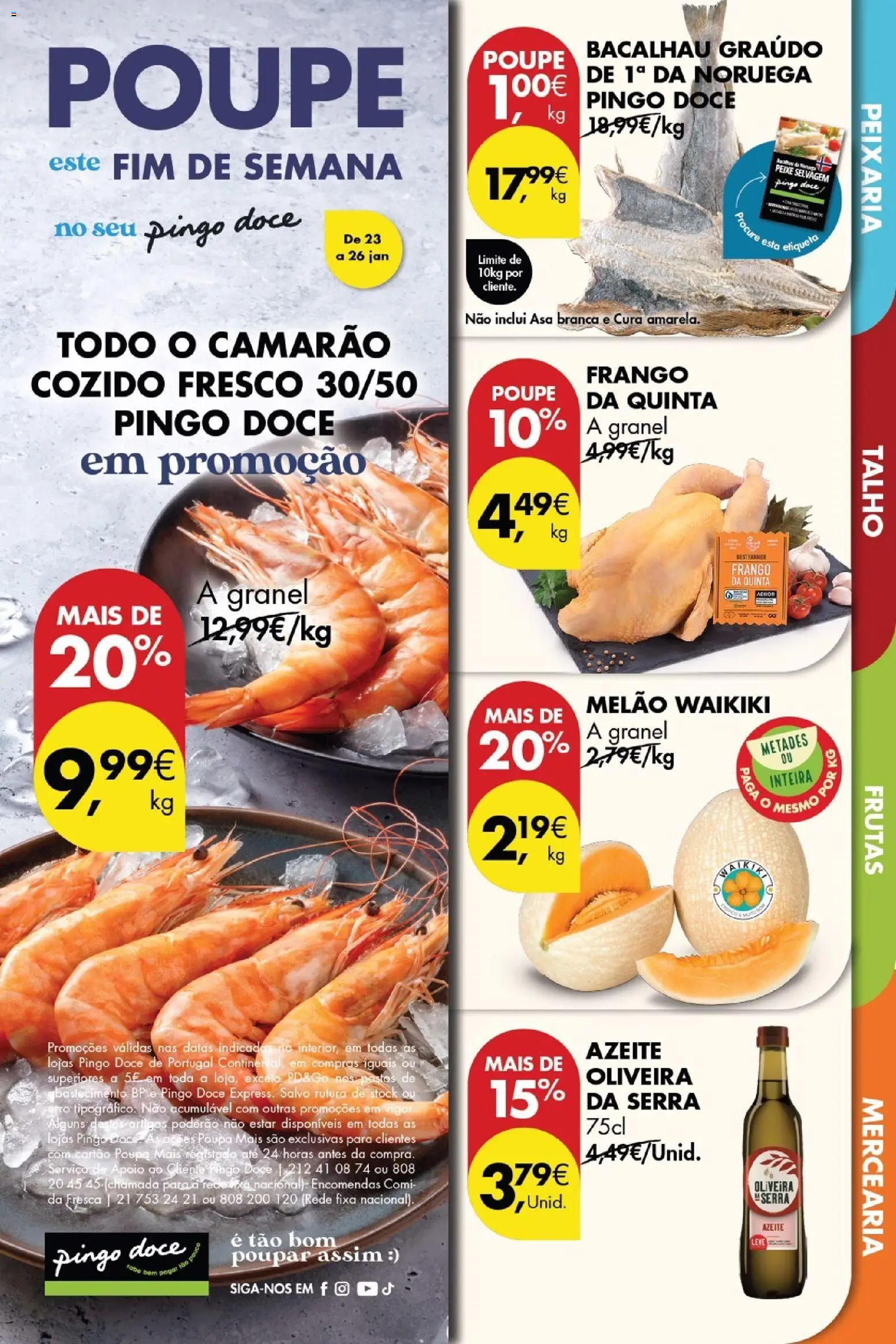 Pingo Doce Poupe este Fim de Semana │ válido de 23.01.2026 | Página: 1 | Produtos: Azeite, Frango, Peixe, Melão