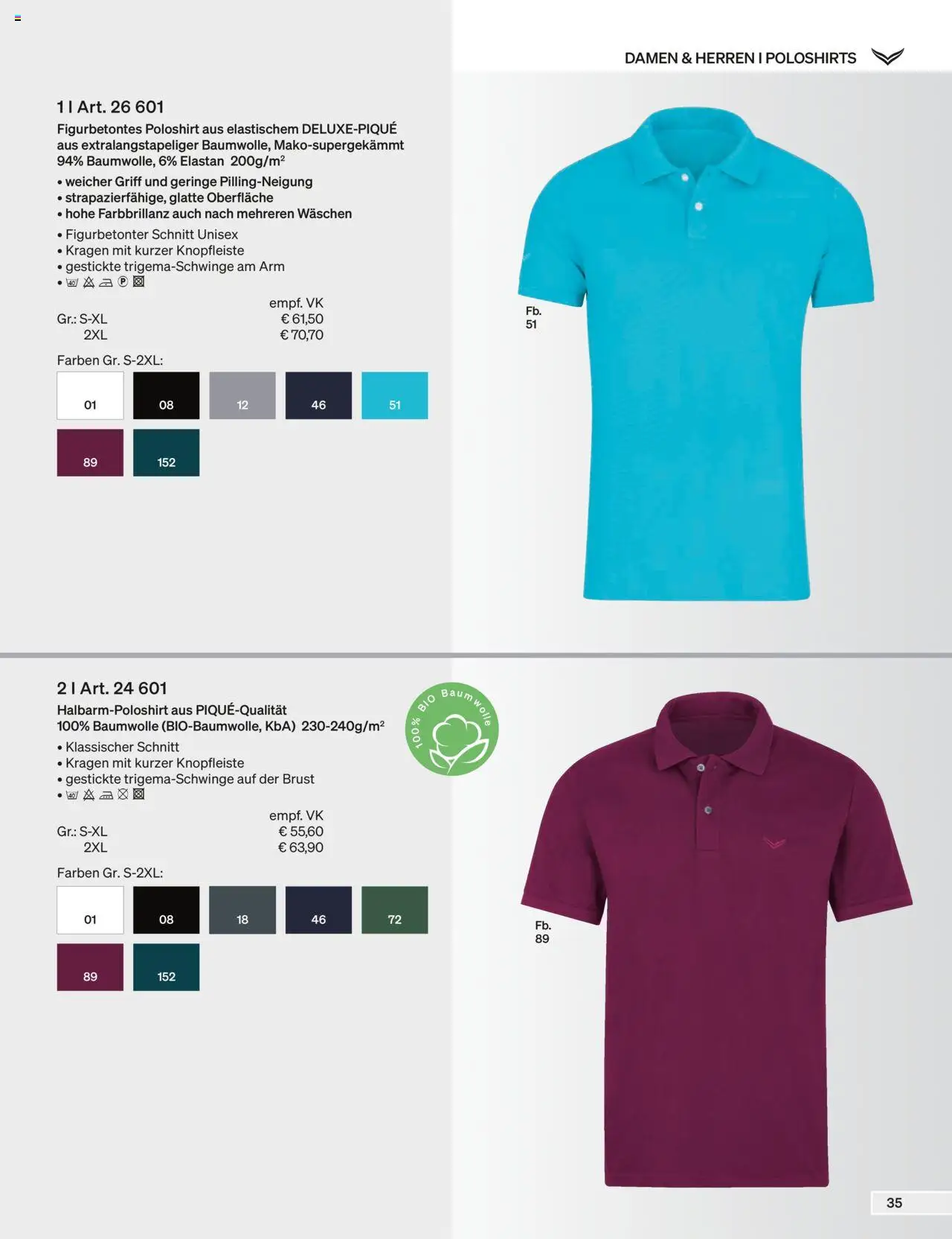 Trigema Prospekt 	 – gültig ab 01.09.2025 | Seite: 35 | Produkte: Poloshirt