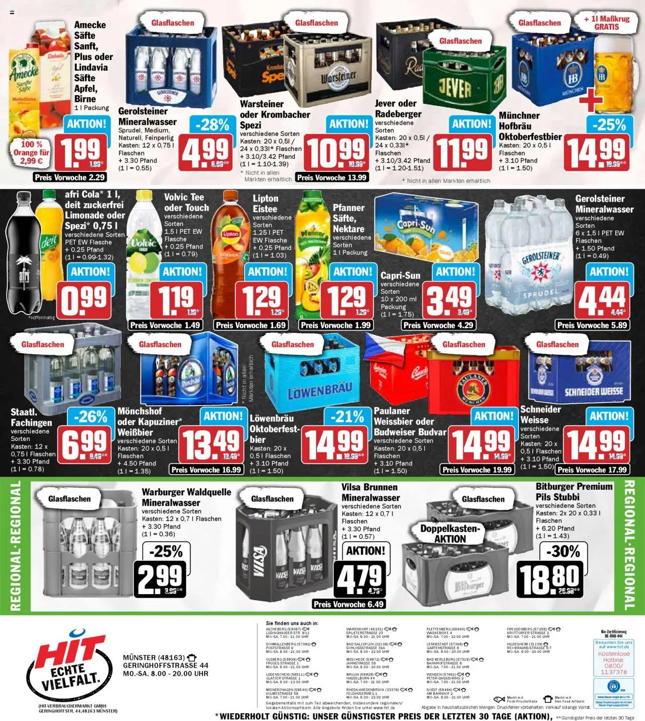 HIT - Wochenprospekt – gültig ab 08.09.2025 | Seite: 18 | Produkte: Bitburger, Weißbier, Krombacher, Tee