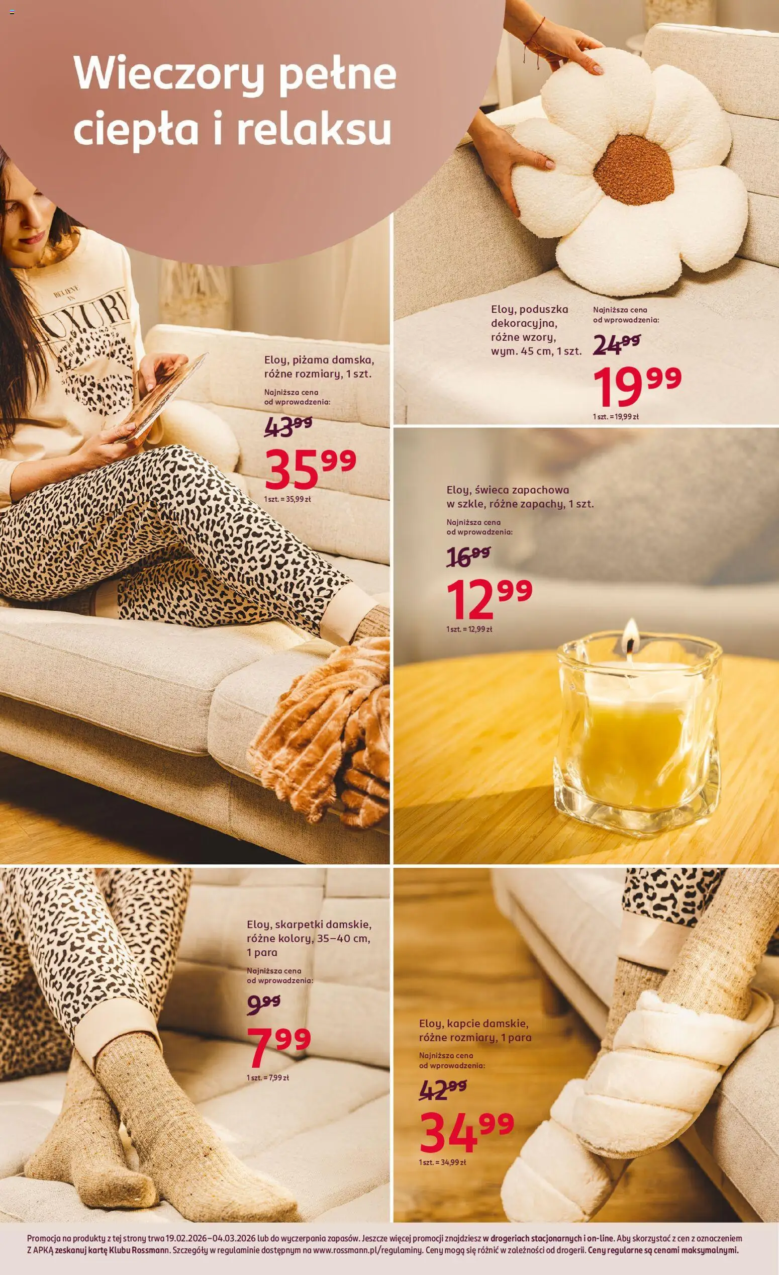 Rossmann Gazetka od 26.02.2026 | Strona: 7 | Produkty: Piżama, Kapcie, Skarpetki, Poduszka