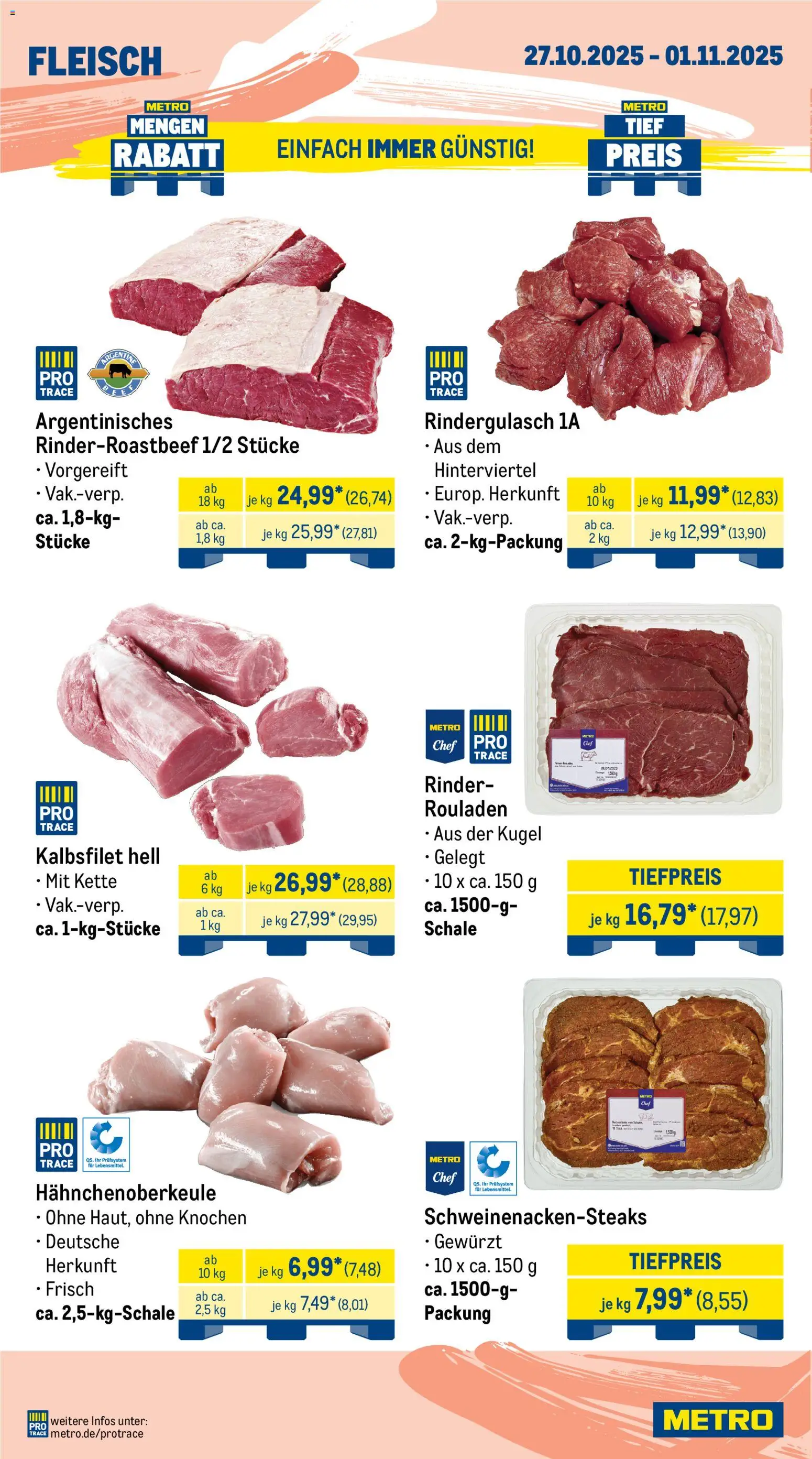 Metro Prospekt 	 – gültig ab 27.10.2025 | Seite: 2 | Produkte: Rindergulasch, Fleisch