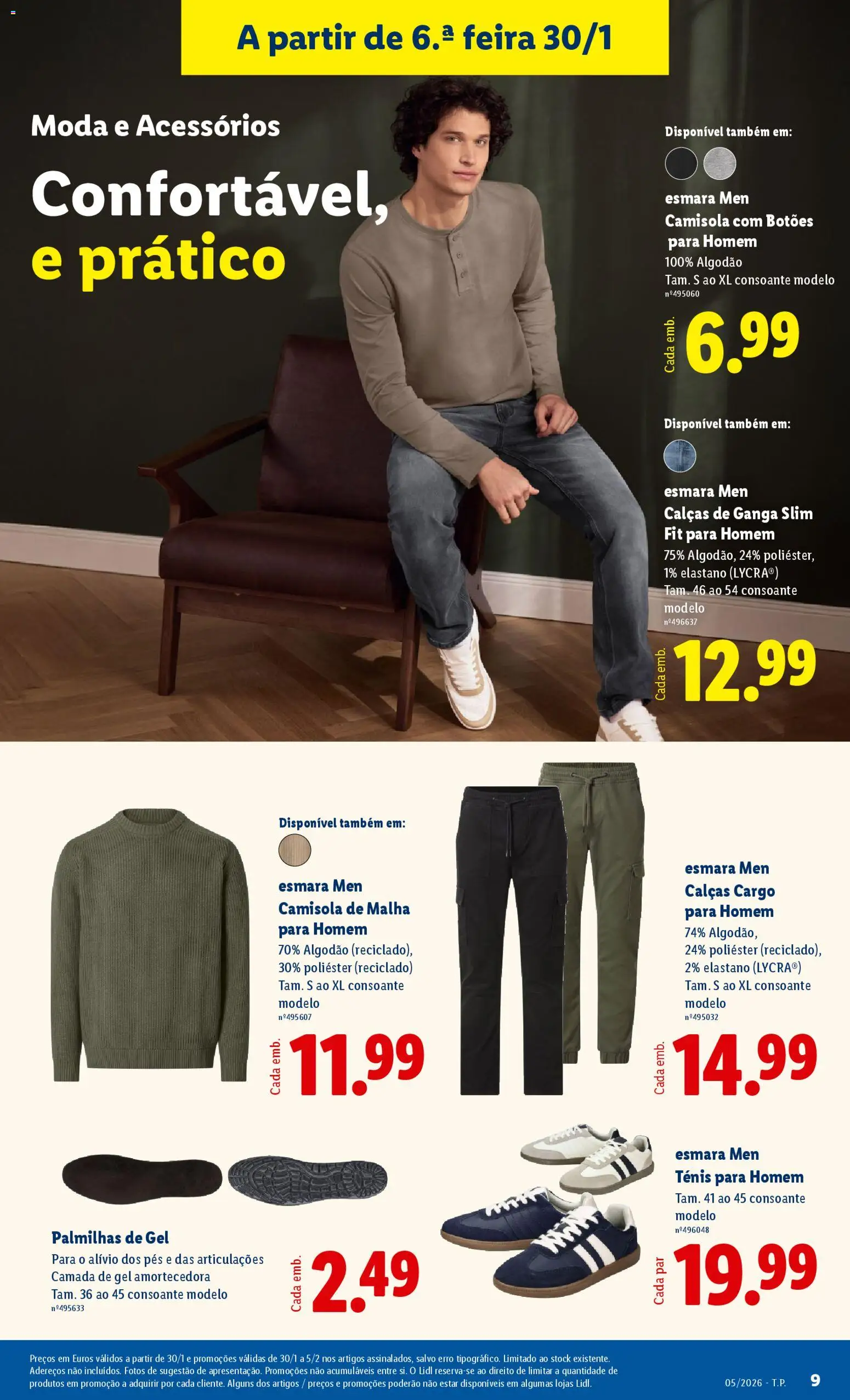 Lidl Novidades │ válido de 26.01.2026 | Página: 9 | Produtos: Jeans, Palmilhas, Algodão, Calças