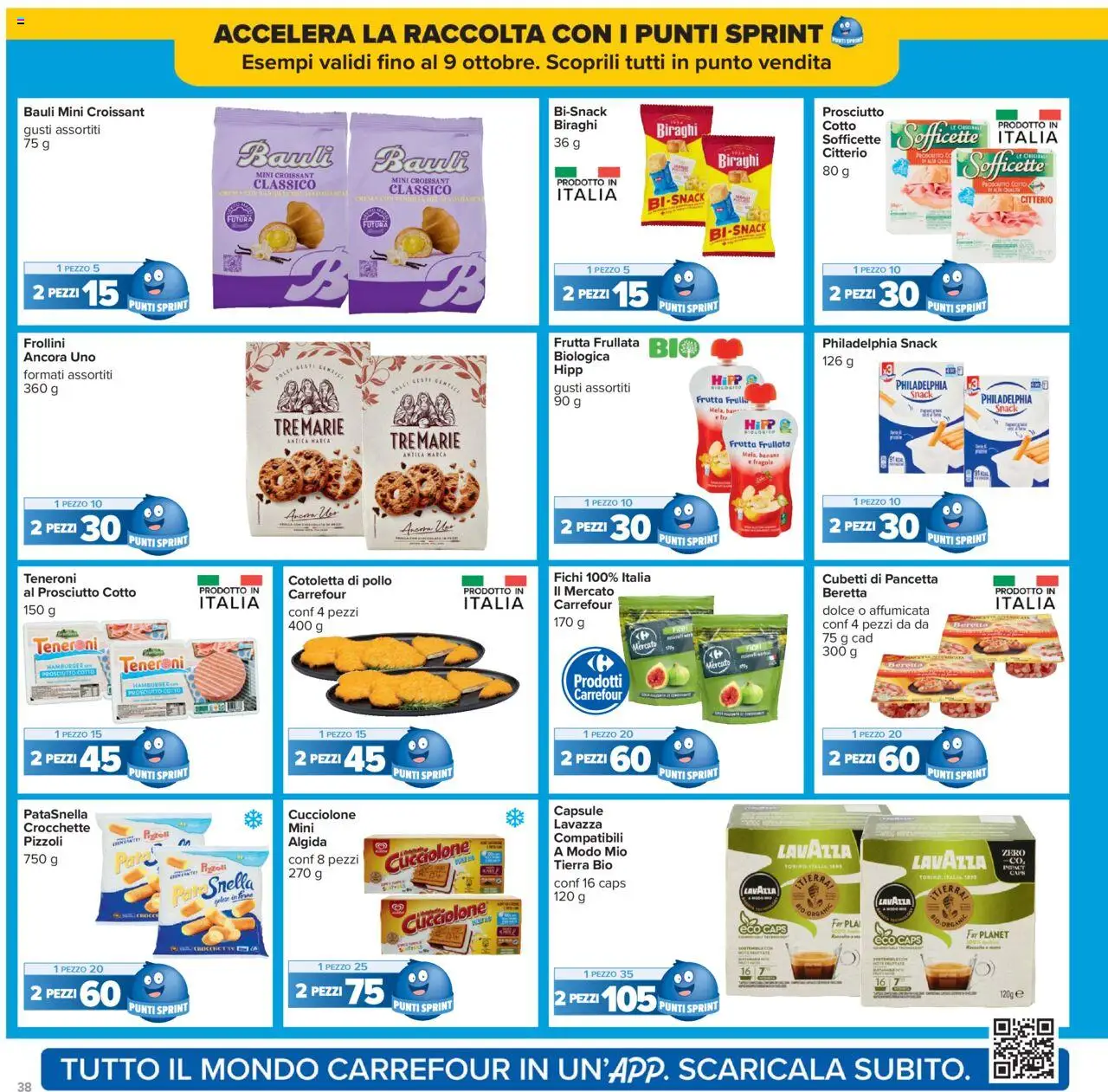 Volantino Carrefour del 15.09.2025 | Pagina: 38 | Prodotti: Prosciutto Cotto, Pancetta, Lavazza, Hamburger